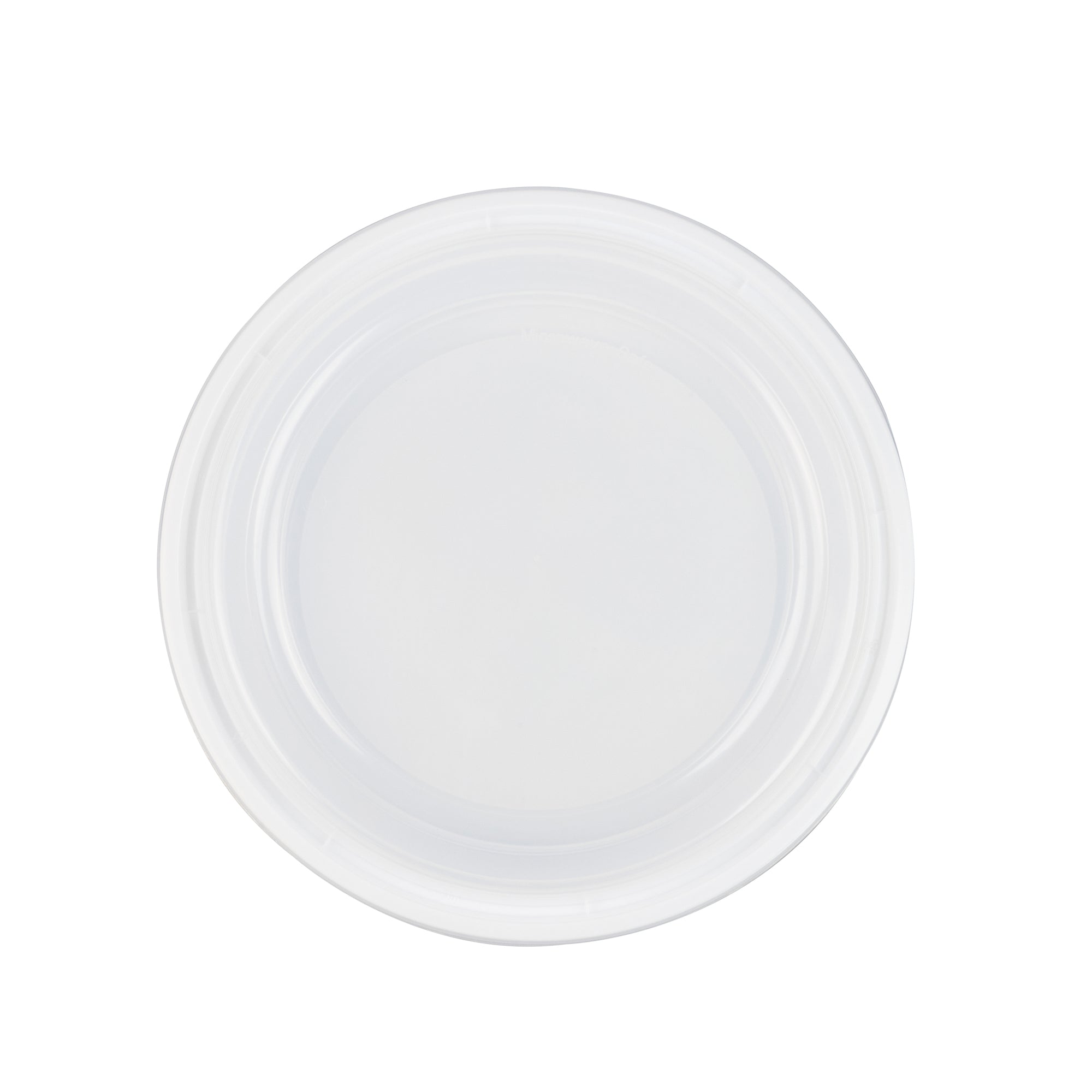 Asporto 48 oz Round White Plastic To Go Box - with Clear Lid, Microwavable - 9" x 9" x 1 3/4" - 100 count box