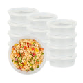Asporto 8 oz Round Clear Plastic Soup Container - with Lid, Microwavable - 4 1/2" x 4 1/2" x 1 3/4" - 25 count box
