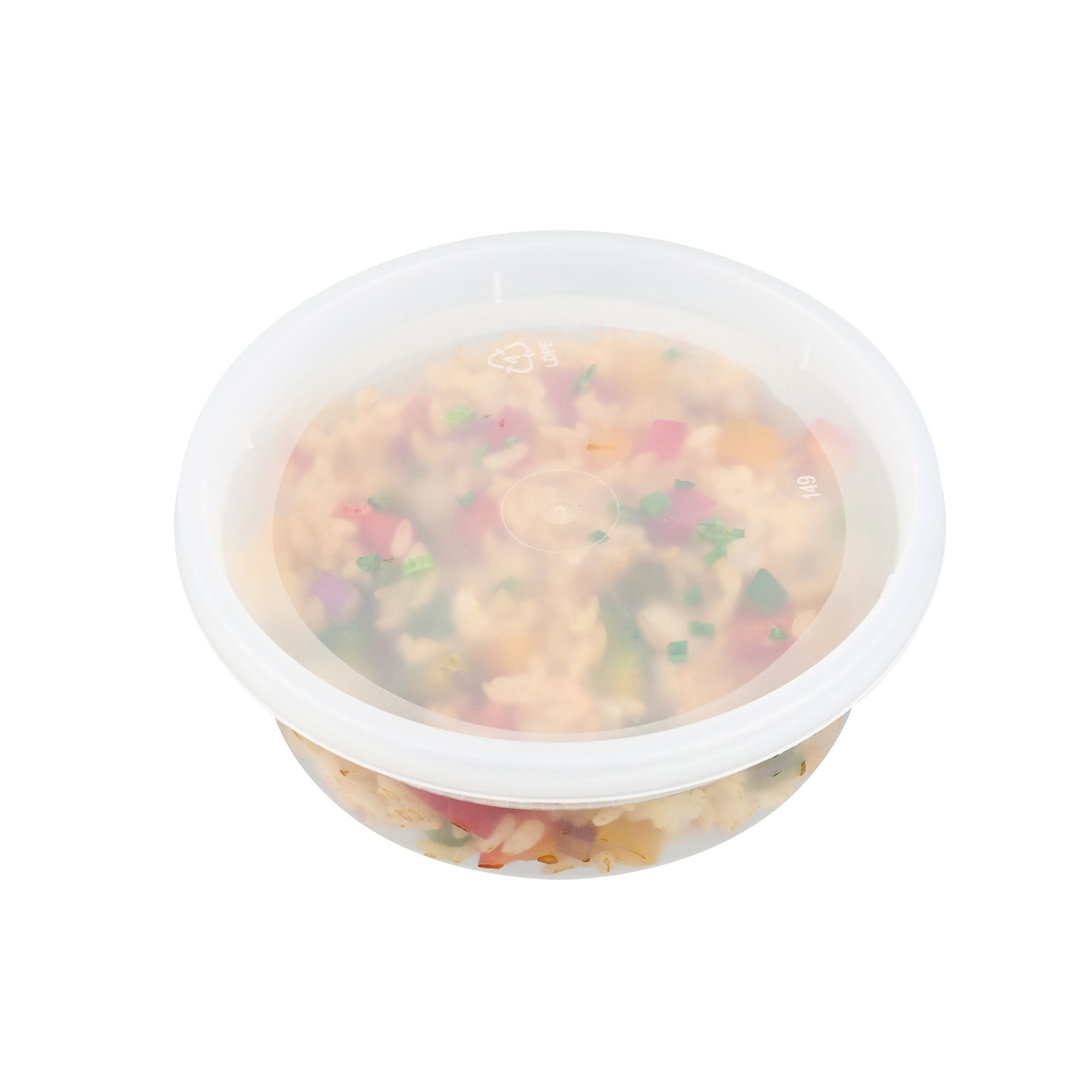 Asporto 8 oz Round Clear Plastic Soup Container - with Lid, Microwavable - 4 1/2" x 4 1/2" x 1 3/4" - 25 count box