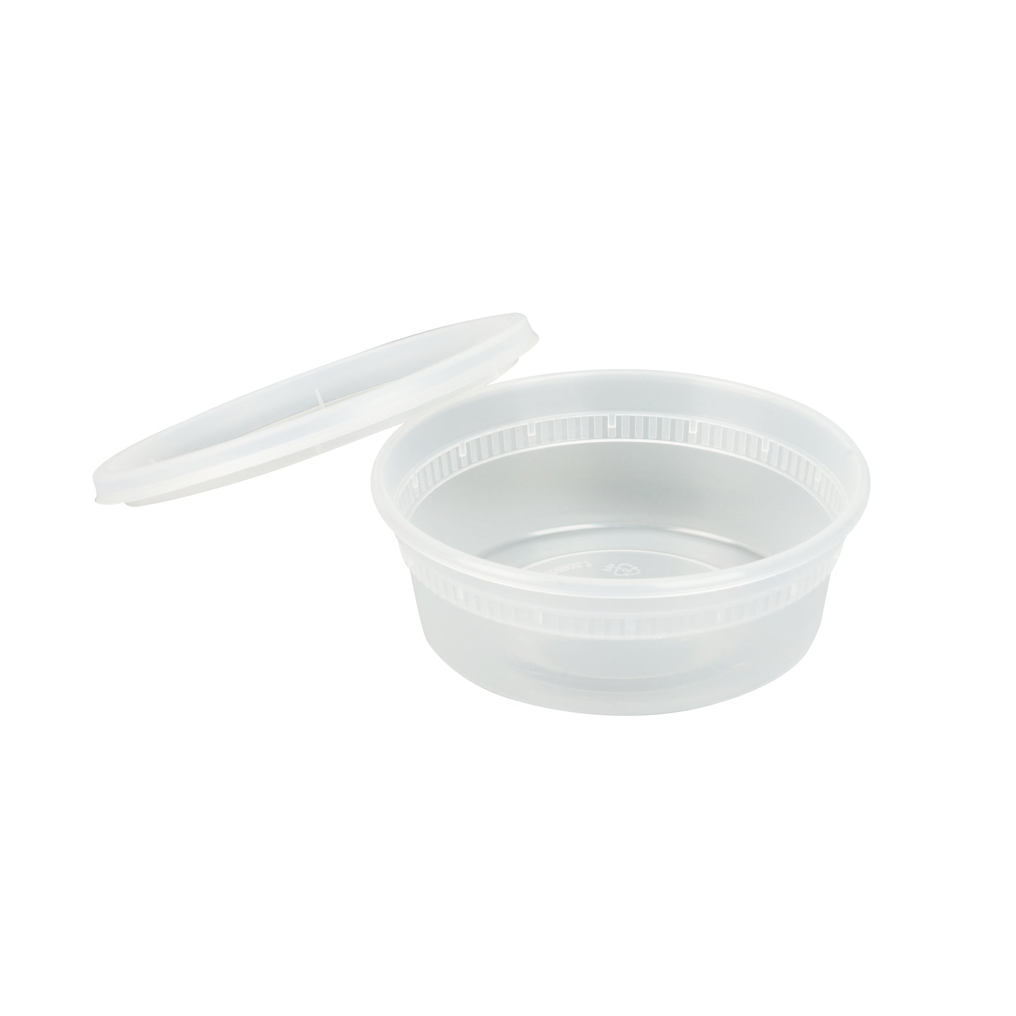 Asporto 8 oz Round Clear Plastic Soup Container - with Lid, Microwavable - 4 1/2" x 4 1/2" x 1 3/4" - 25 count box