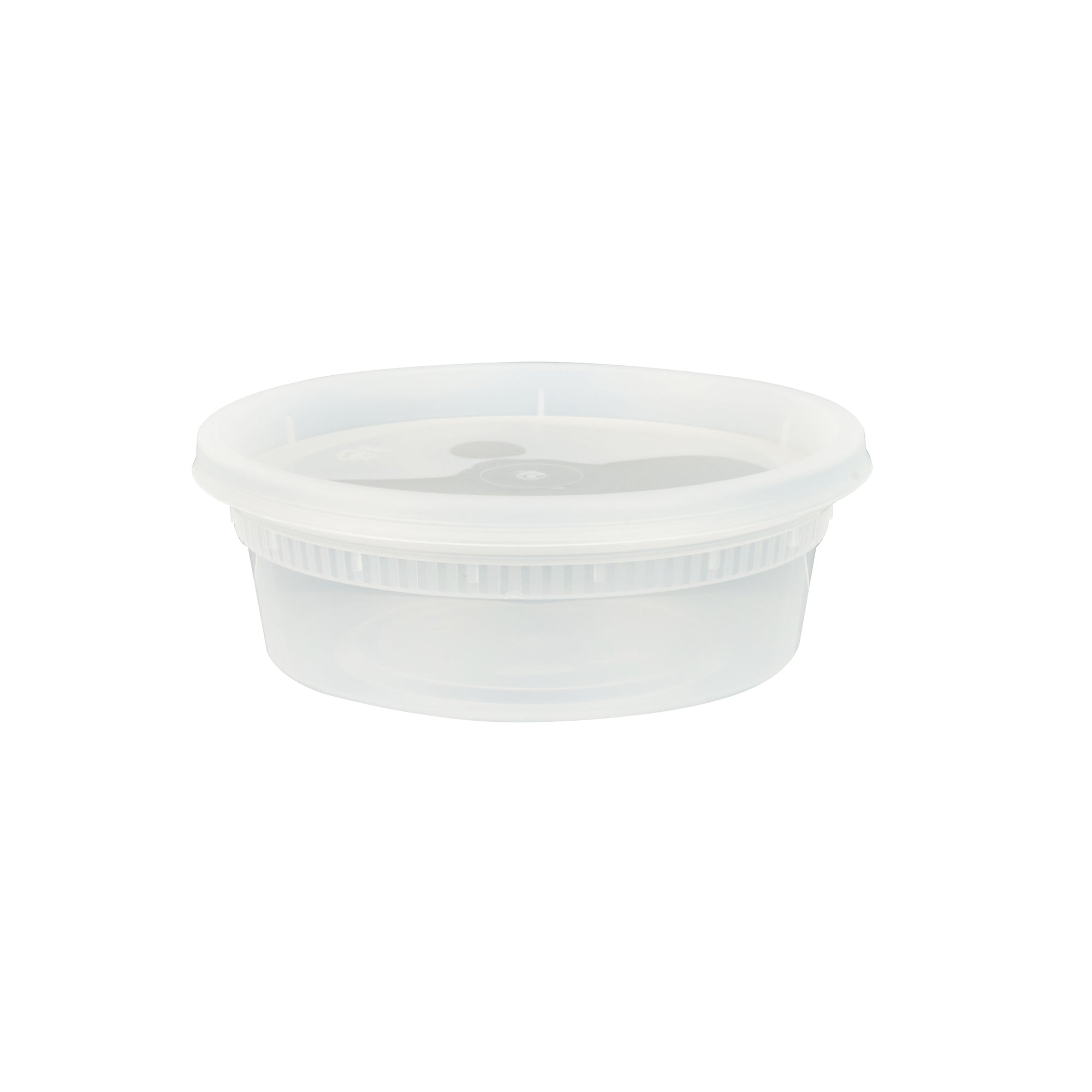 Asporto 8 oz Round Clear Plastic Soup Container - with Lid, Microwavable - 4 1/2" x 4 1/2" x 1 3/4" - 100 count box
