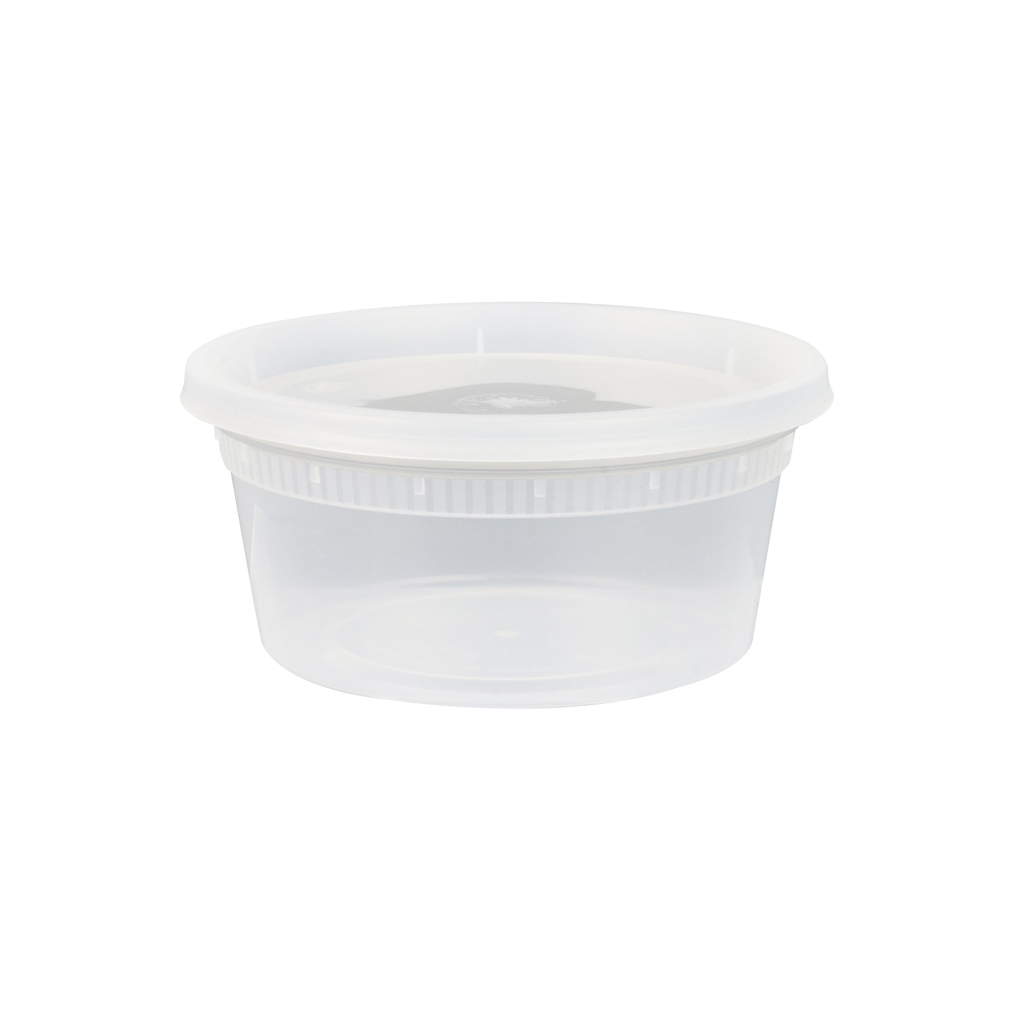 Asporto 12 oz Round Clear Plastic Soup Container - with Lid, Microwavable - 4 1/2" x 4 1/2" x 2 1/2" - 25 count box