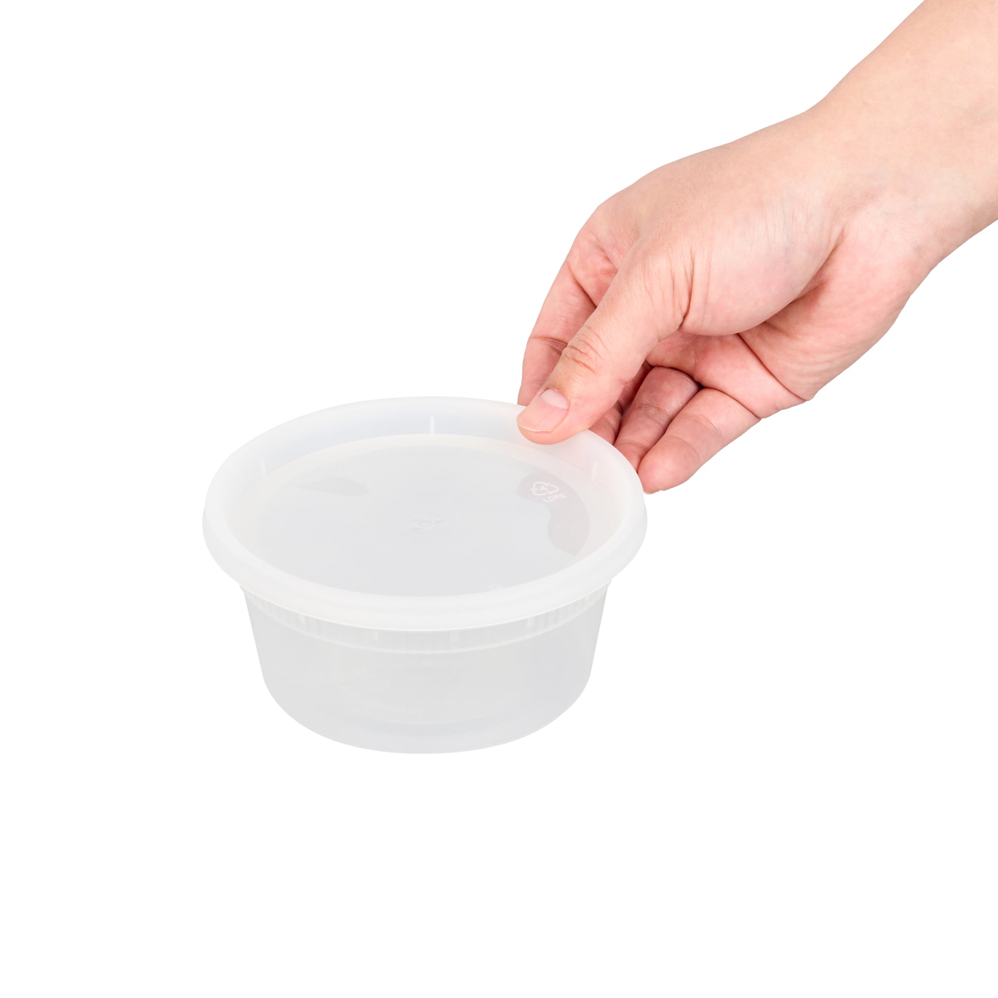 Asporto 12 oz Round Clear Plastic Soup Container - with Lid, Microwavable - 4 1/2" x 4 1/2" x 2 1/2" - 100 count box