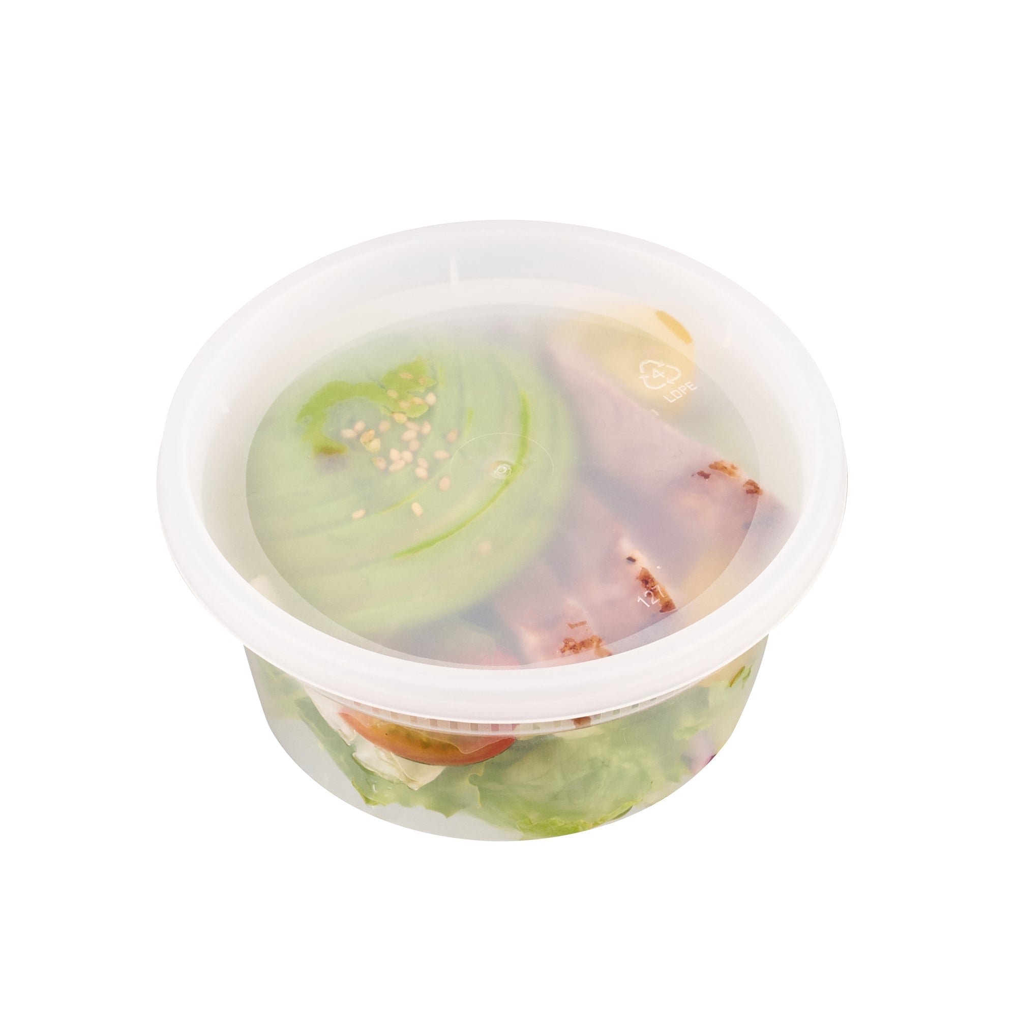 Asporto 12 oz Round Clear Plastic Soup Container - with Lid, Microwavable - 4 1/2" x 4 1/2" x 2 1/2" - 100 count box