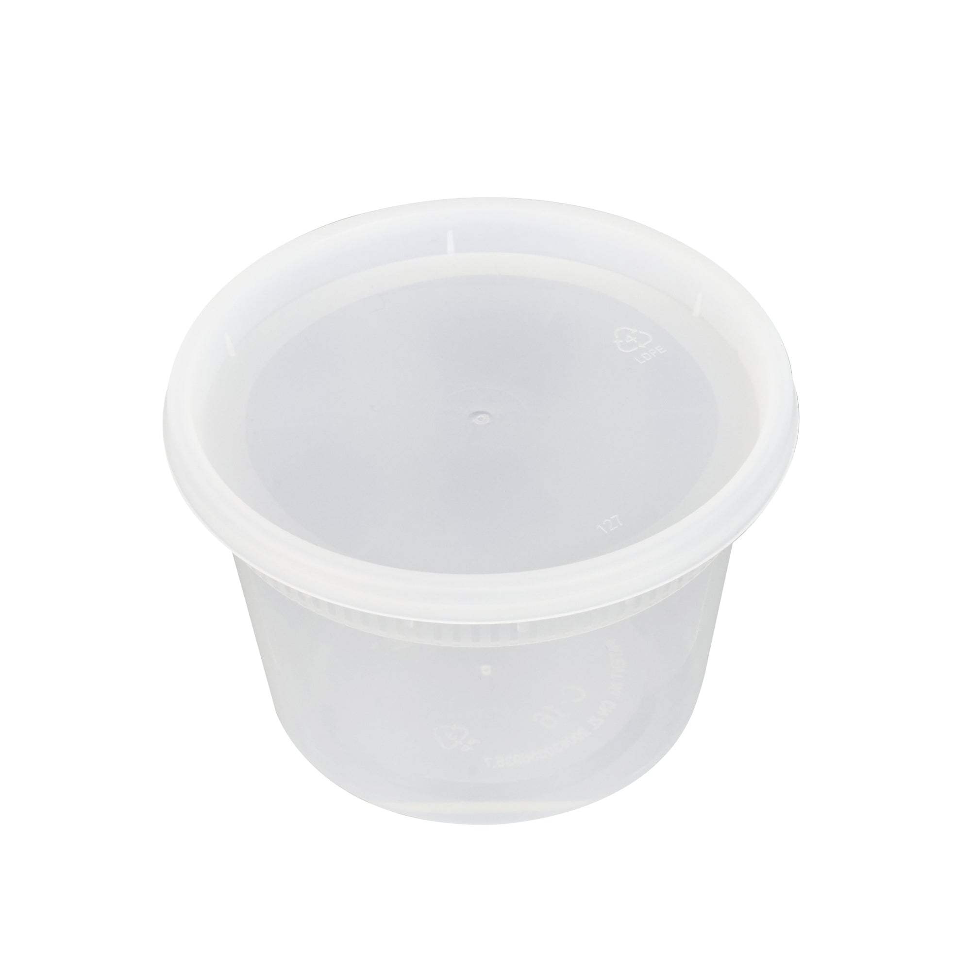 Asporto 16 oz Round Clear Plastic Soup Container - with Lid, Microwavable - 4 1/2" x 4 1/2" x 3" - 100 count box