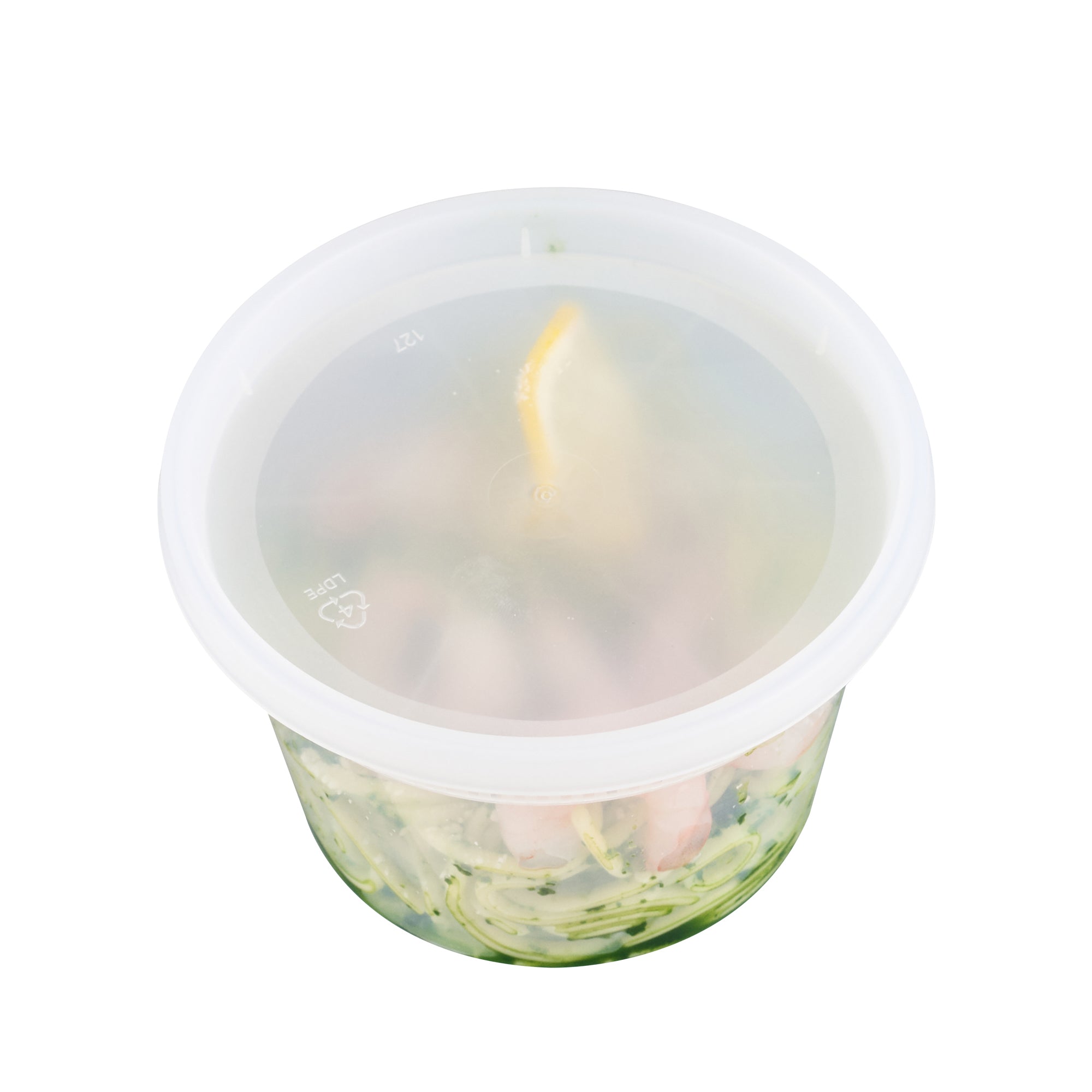 Asporto 16 oz Round Clear Plastic Soup Container - with Lid, Microwavable - 4 1/2" x 4 1/2" x 3" - 25 count box