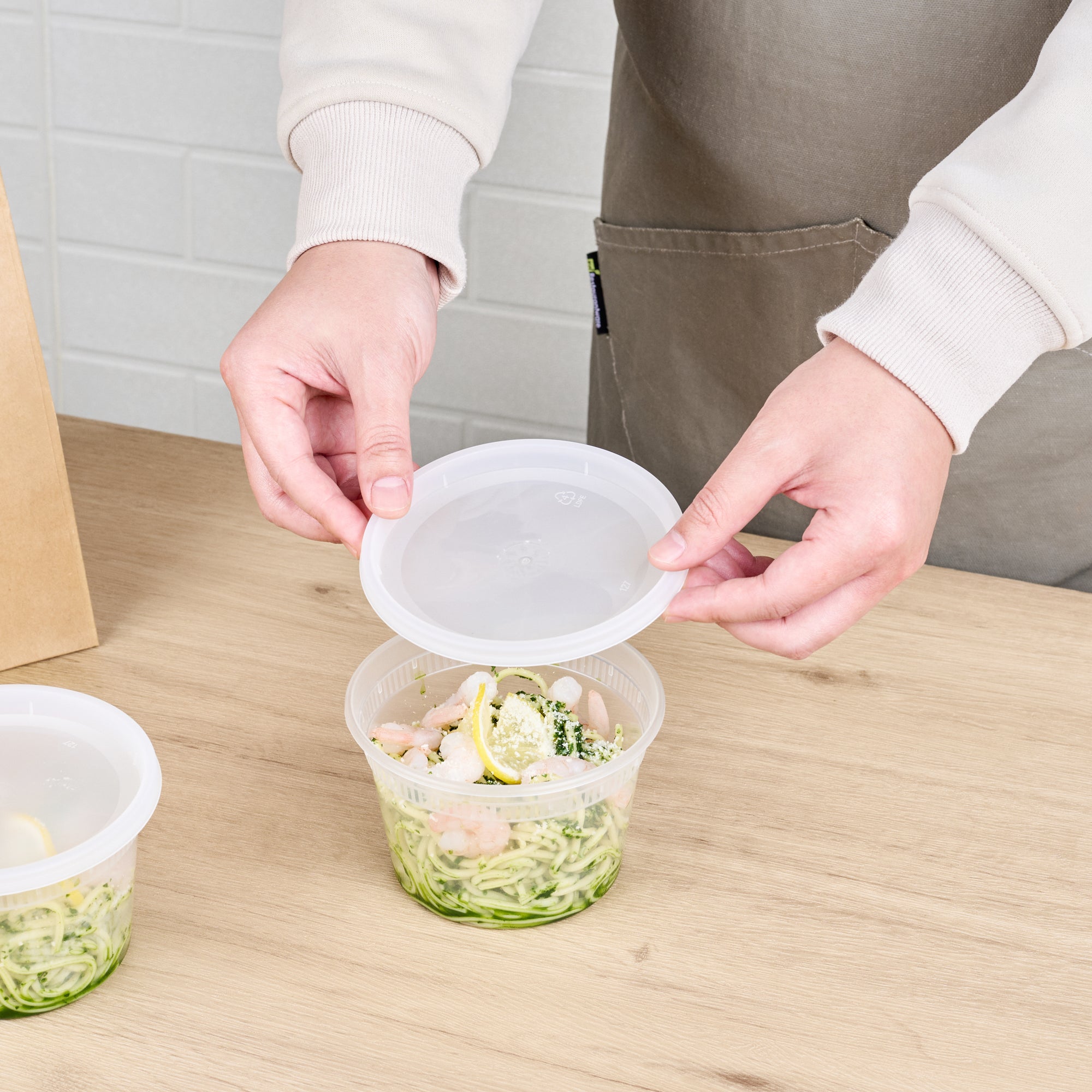 Asporto 16 oz Round Clear Plastic Soup Container - with Lid, Microwavable - 4 1/2" x 4 1/2" x 3" - 25 count box