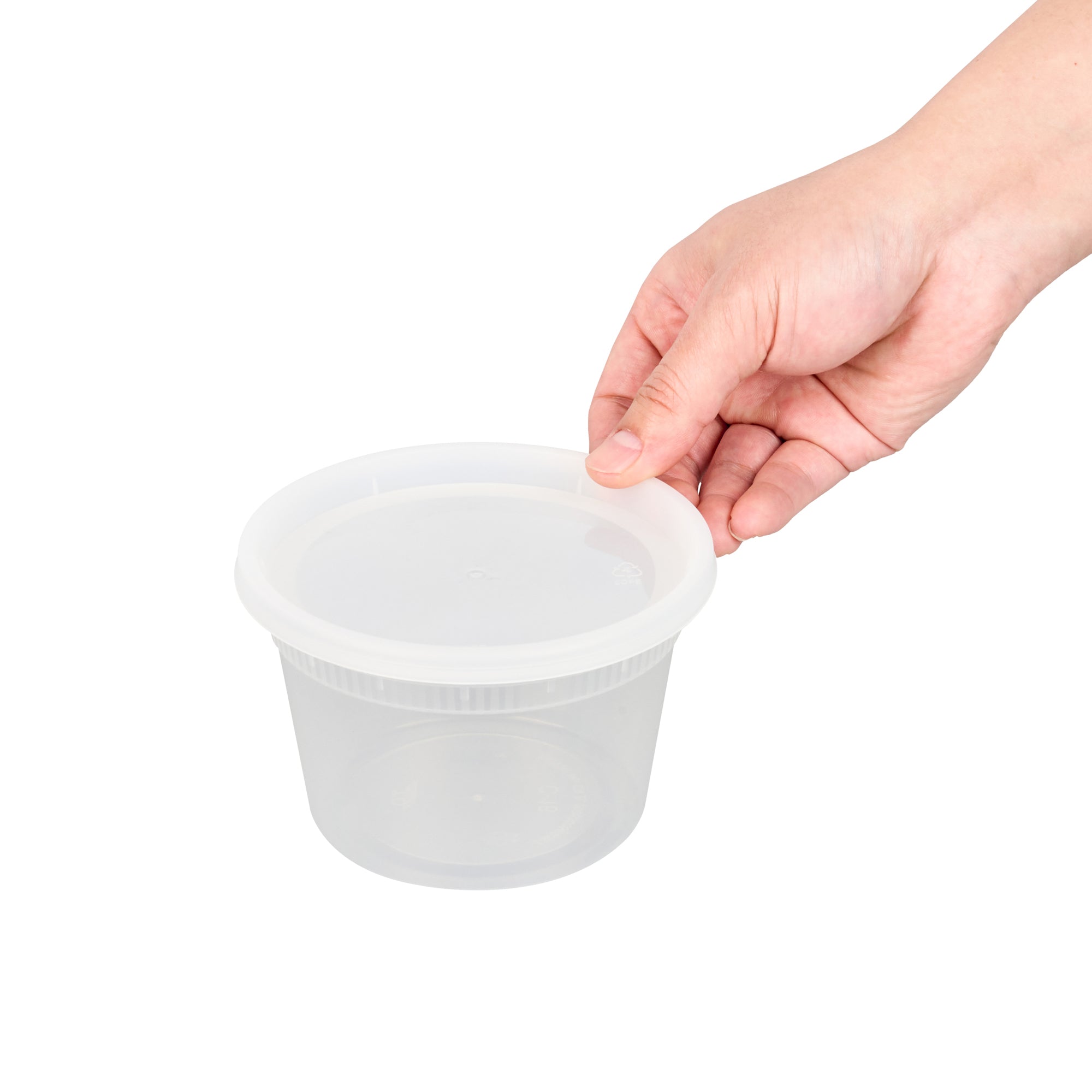 Asporto 16 oz Round Clear Plastic Soup Container - with Lid, Microwavable - 4 1/2" x 4 1/2" x 3" - 100 count box