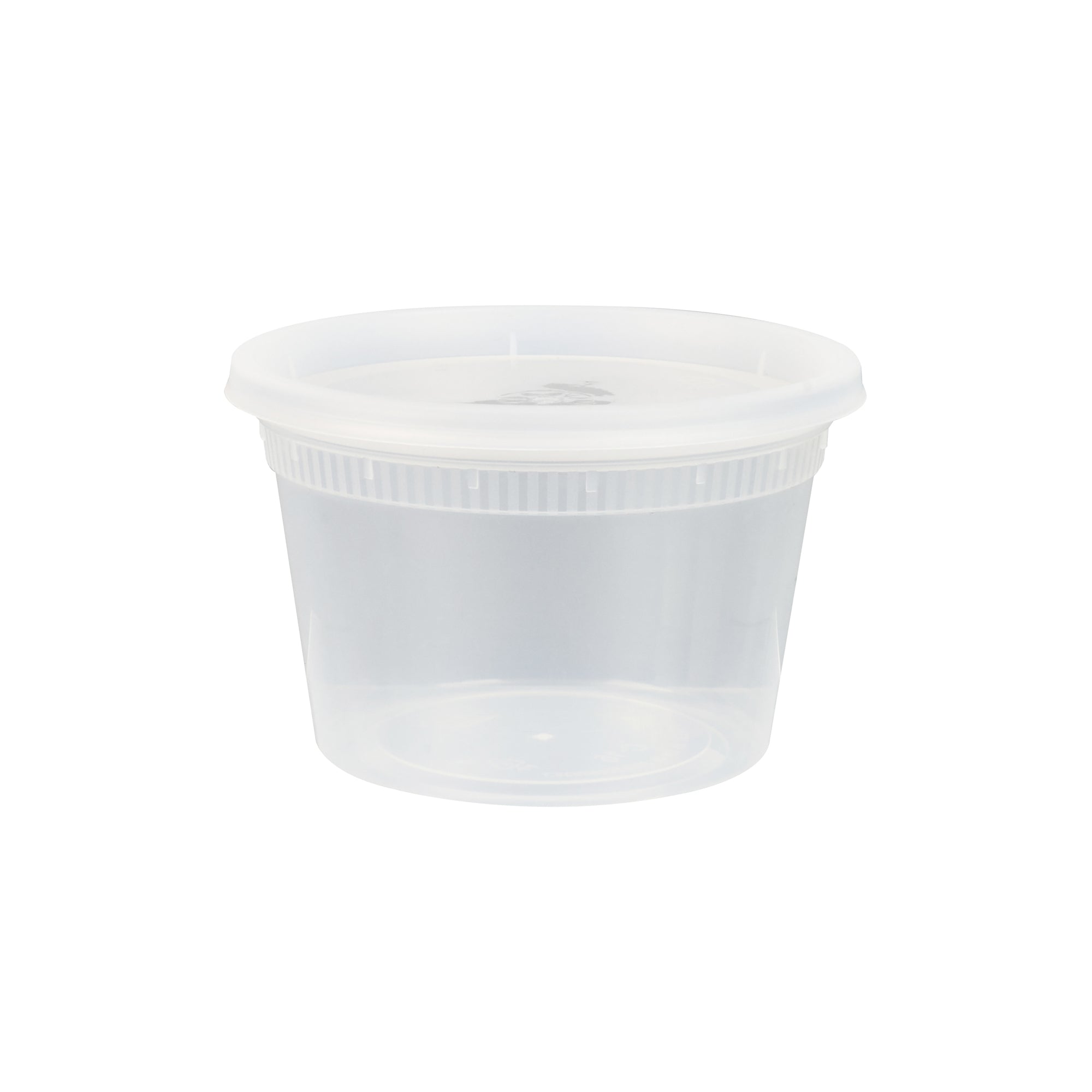 Asporto 16 oz Round Clear Plastic Soup Container - with Lid, Microwavable - 4 1/2" x 4 1/2" x 3" - 100 count box