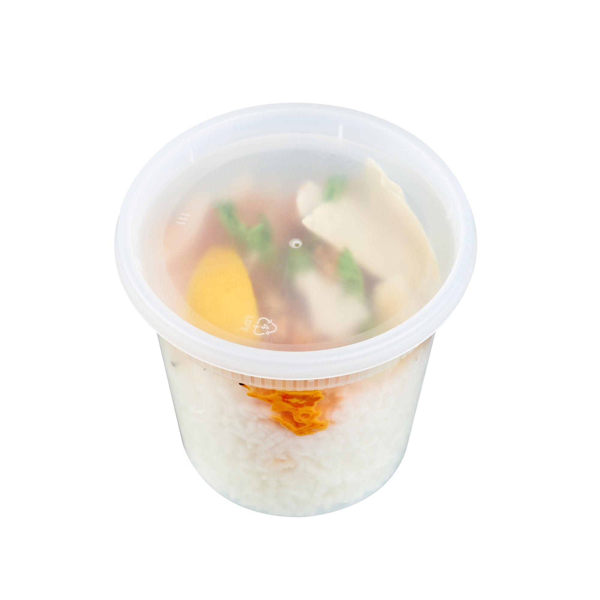 Asporto 24 oz Round Clear Plastic Soup Container - with Lid, Microwavable - 4 1/2" x 4 1/2" x 4 1/4" - 25 count box