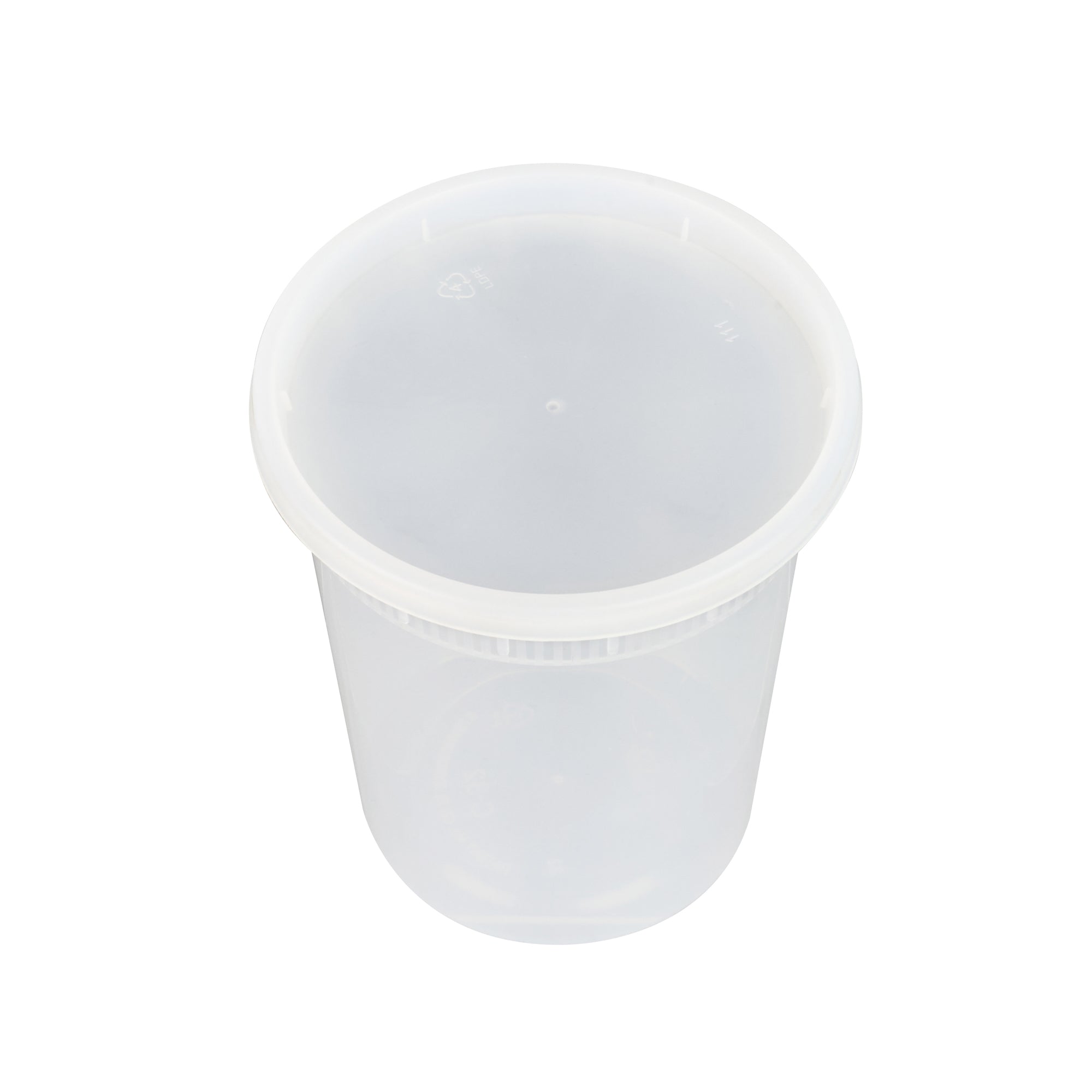 Asporto 32 oz Round Clear PP Soup Container - with Lid, Microwavable - 4 1/2" x 4 1/2" x 5 1/2" - 25 count box