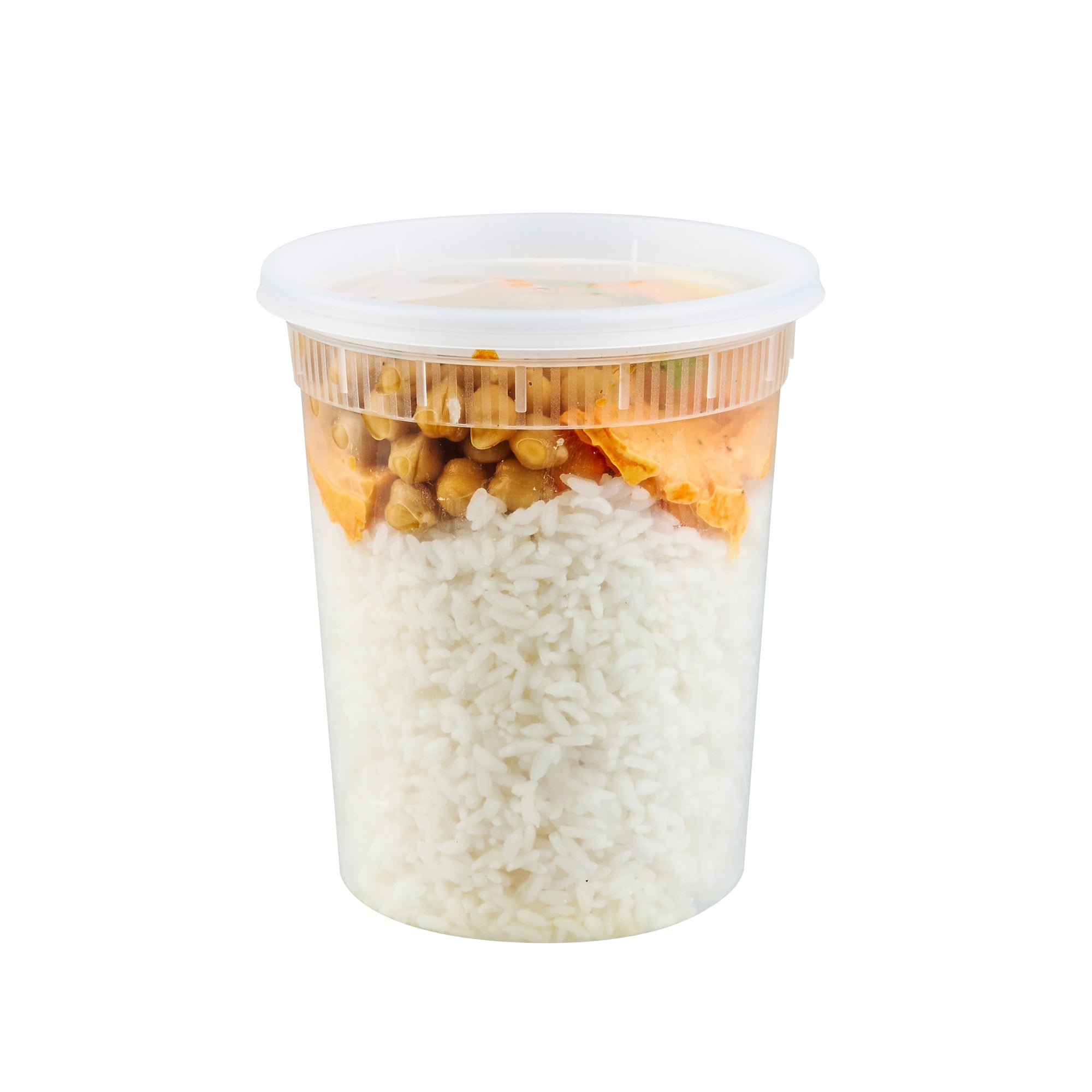 Asporto 32 oz Round Clear PP Soup Container - with Lid, Microwavable - 4 1/2" x 4 1/2" x 5 1/2" - 25 count box