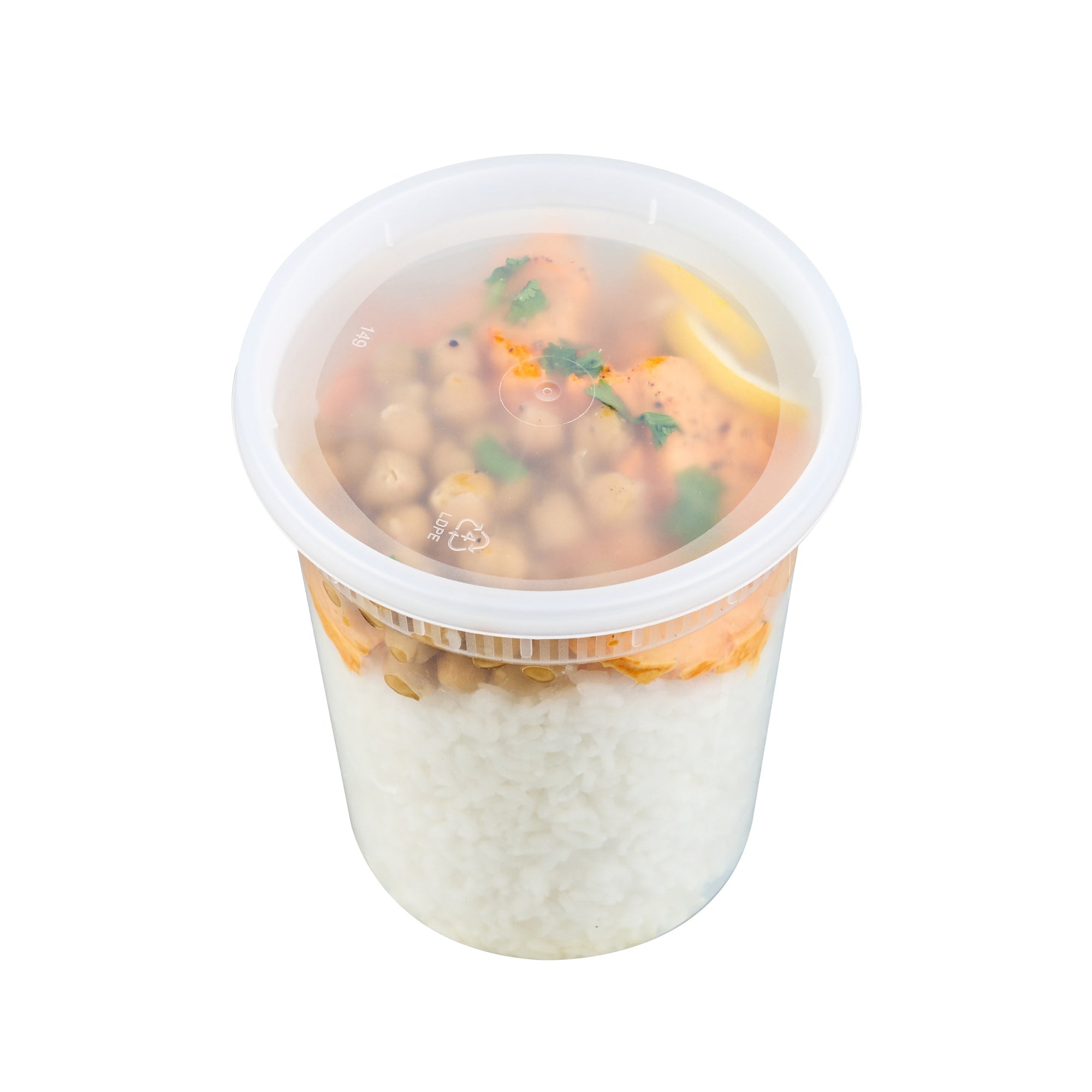 Asporto 32 oz Round Clear PP Soup Container - with Lid, Microwavable - 4 1/2" x 4 1/2" x 5 1/2" - 25 count box