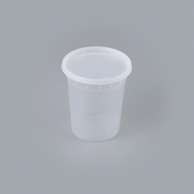 Asporto 32 oz Round Clear PP Soup Container - with Lid, Microwavable - 4 1/2" x 4 1/2" x 5 1/2" - 25 count box