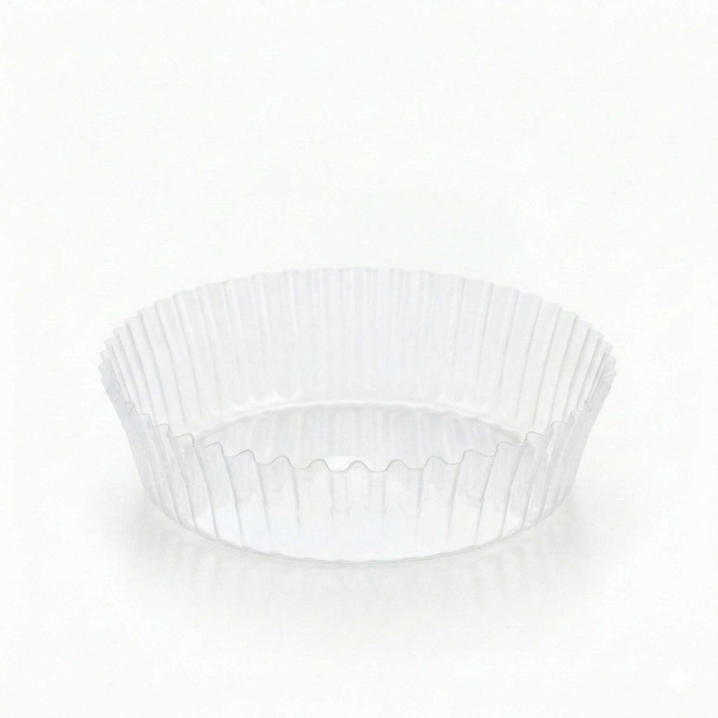 Pastry Tek Invisa-liner 2 oz Round Clear Plastic Bakery Liner - 2 1/2" x 2 1/2" x 1" - 200 count box