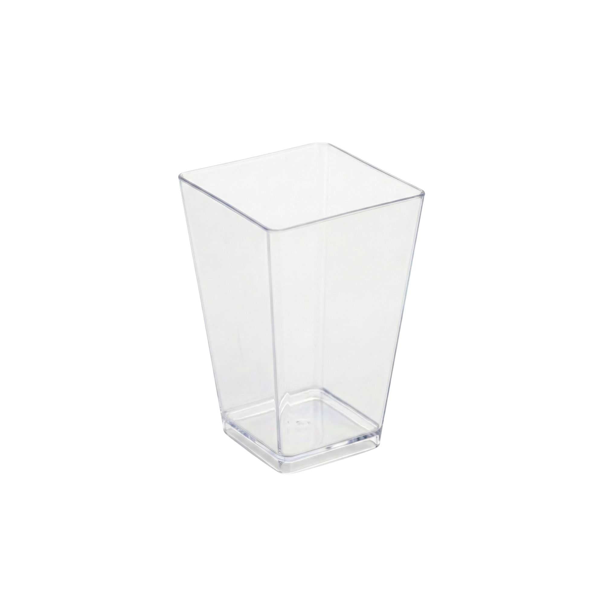 Mini Serve 4 oz Square Clear Plastic Tall Medium Kova Cup - 2" x 2" x 3" - 320 count box