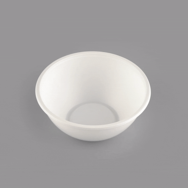 Mini Serve 7 oz Round White Plastic Salad Bowl - 5" x 5" x 1 3/4" - 200 count box