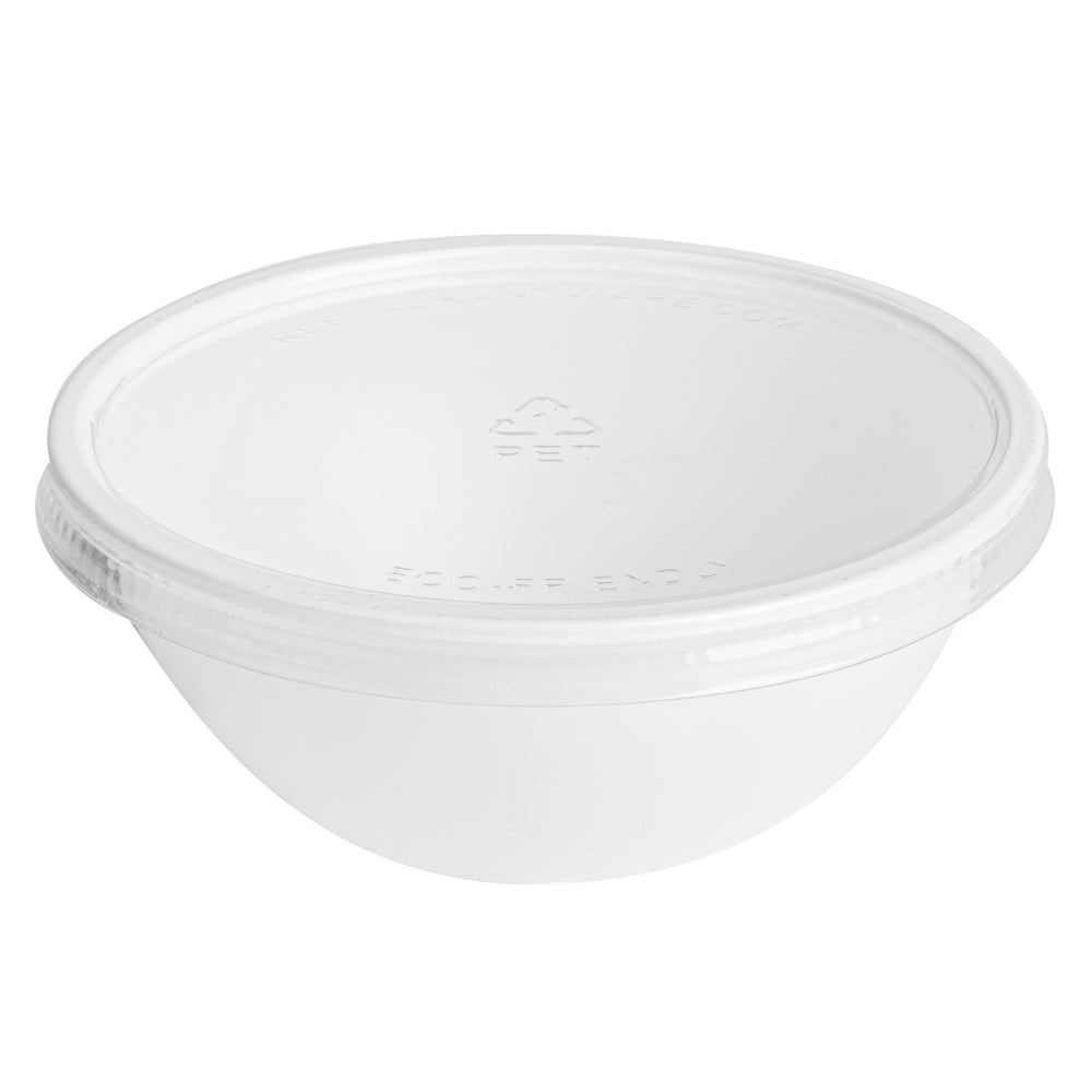 Mini Serve 7 oz Round White Plastic Salad Bowl - 5" x 5" x 1 3/4" - 200 count box