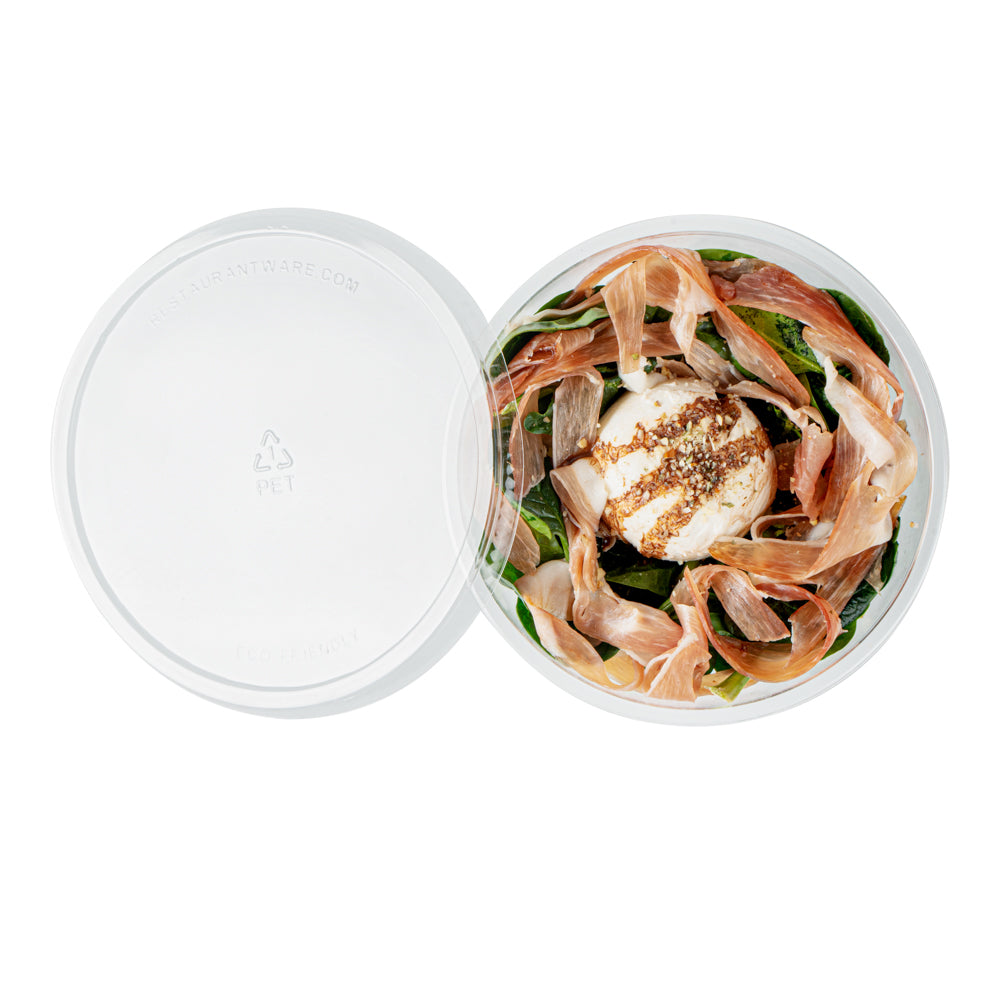 Maxi Serve 18 oz Round Clear Plastic Salad Bowl - 6" x 6" x 2 1/2" - 200 count box