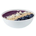 Maxi Serve 21 oz Round White Plastic Salad Bowl - 6 3/4" x 6 3/4" x 2 1/2" - 200 count box