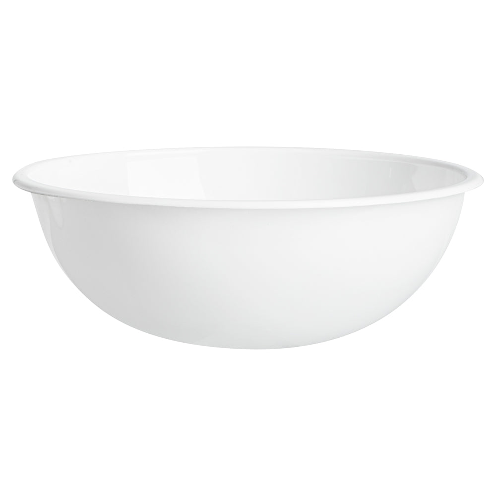 Maxi Serve 21 oz Round White Plastic Salad Bowl - 6 3/4" x 6 3/4" x 2 1/2" - 50 count box