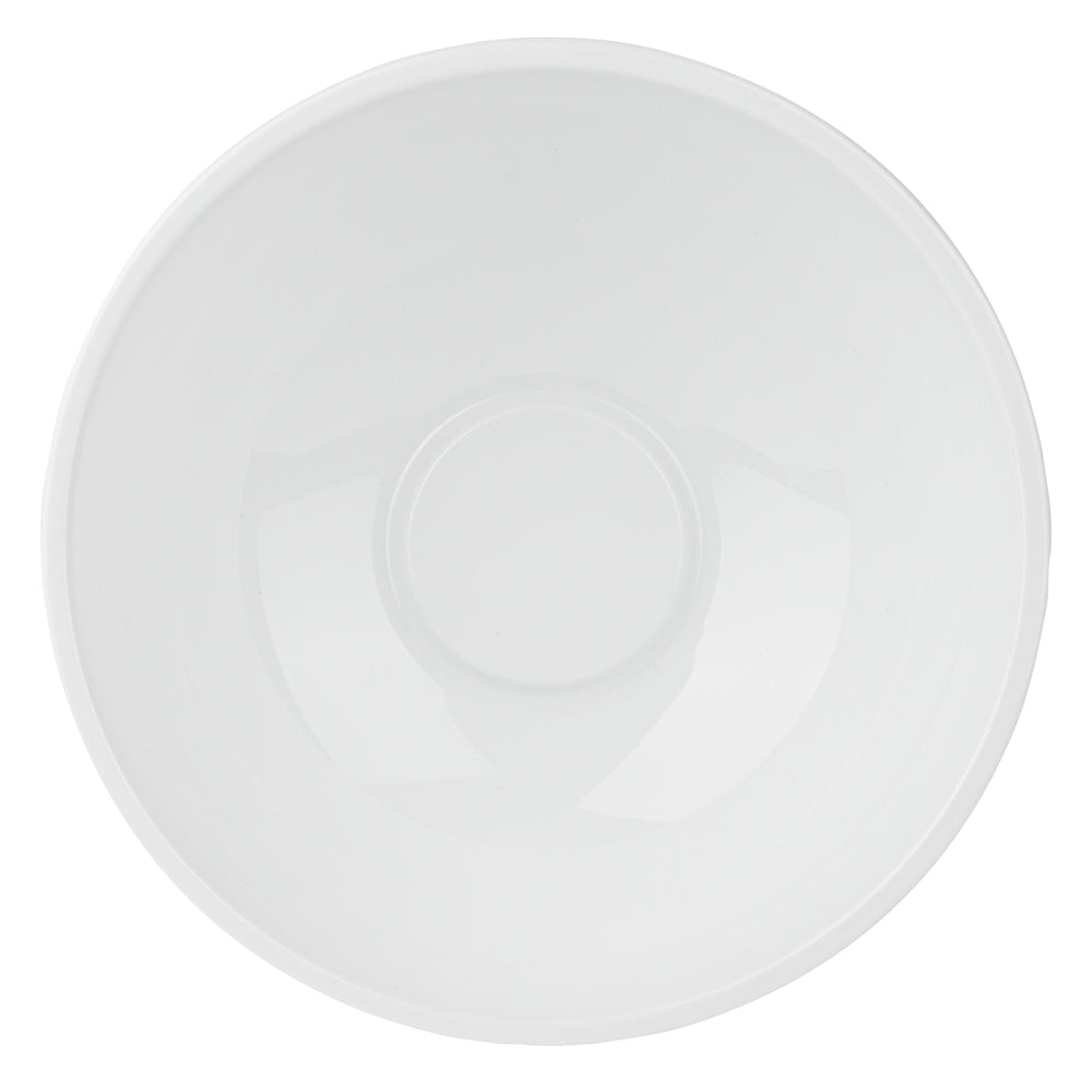 Maxi Serve 21 oz Round White Plastic Salad Bowl - 6 3/4" x 6 3/4" x 2 1/2" - 50 count box