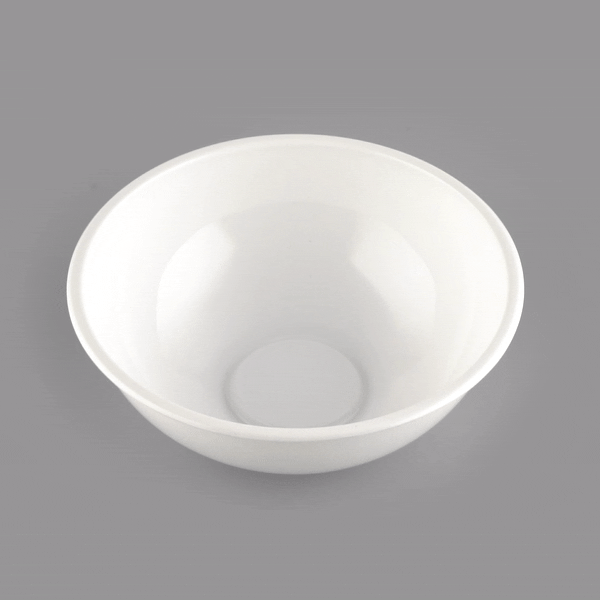Maxi Serve 21 oz Round White Plastic Salad Bowl - 6 3/4" x 6 3/4" x 2 1/2" - 200 count box