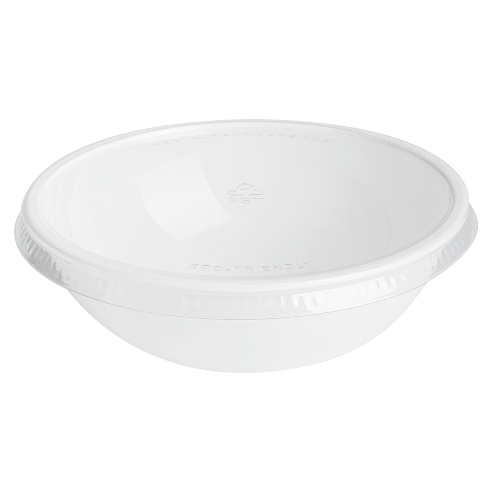 Maxi Serve 21 oz Round White Plastic Salad Bowl - 6 3/4" x 6 3/4" x 2 1/2" - 200 count box