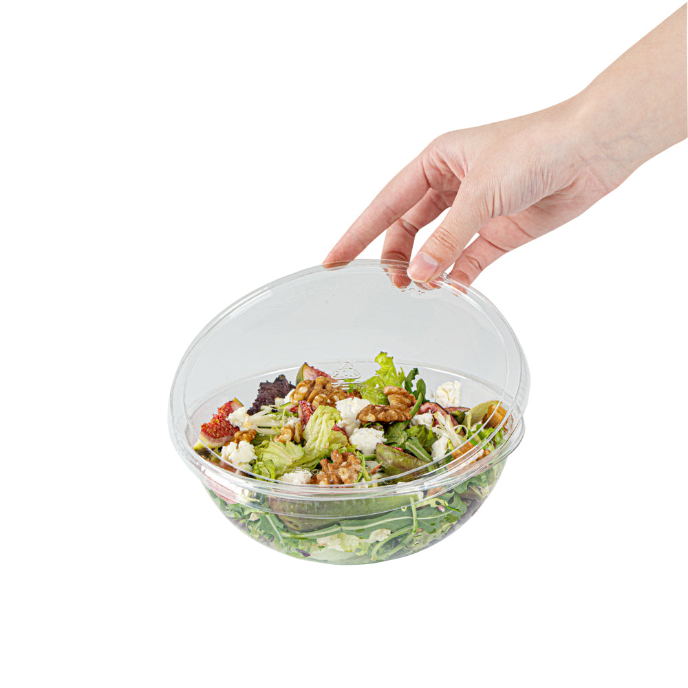 Maxi Serve Round Clear Plastic Lid - Fits 21 oz Salad Bowl - 200 count box
