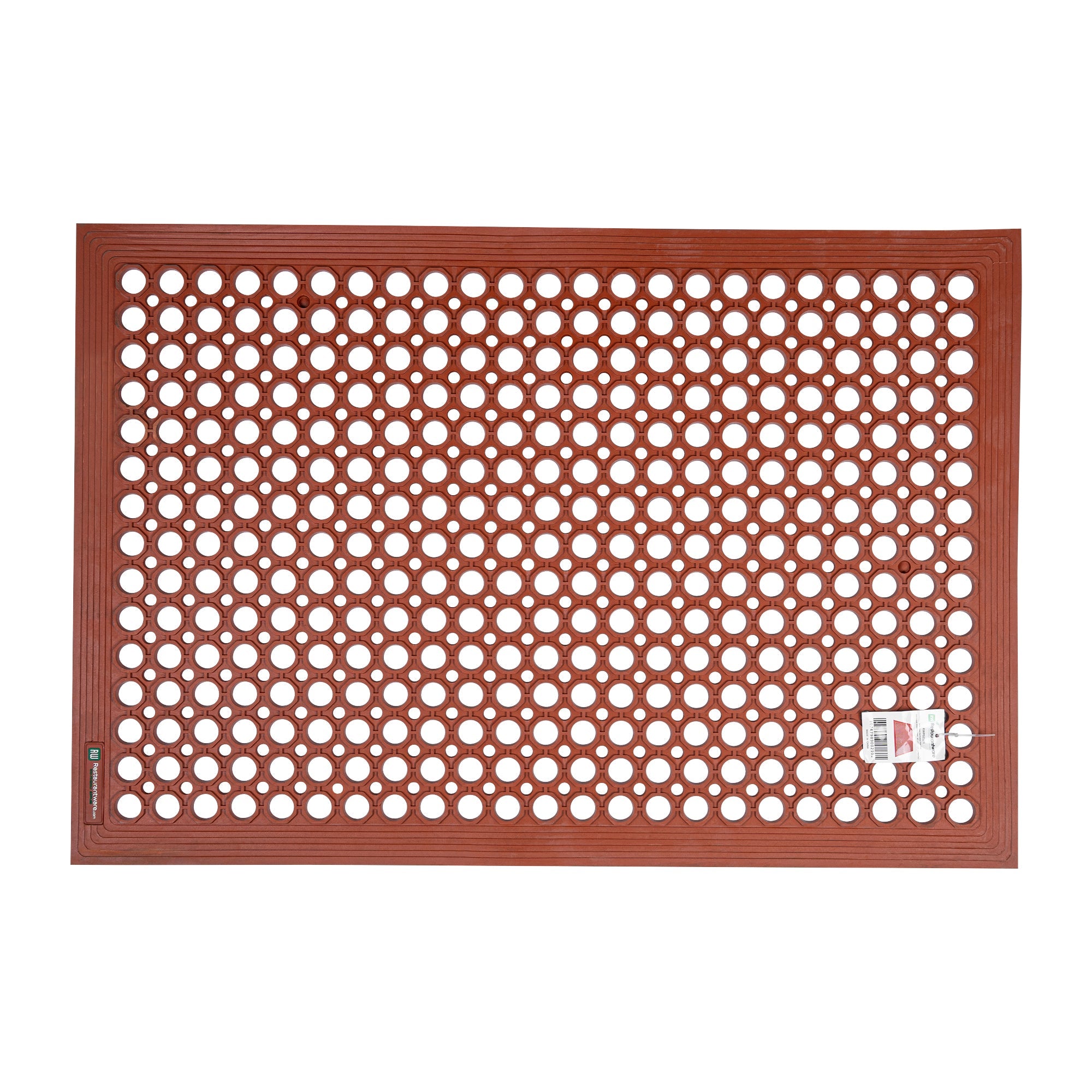 Serve Secure Red Rubber Floor Mat - Anti-Fatigue, Grease-Resistant - 36" x 24" x 1/2" - 1 count box