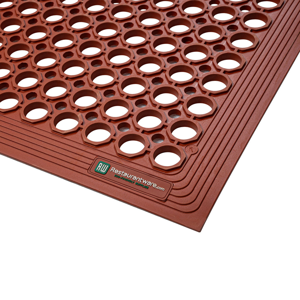 Serve Secure Red Rubber Floor Mat - Anti-Fatigue, Grease-Resistant - 36" x 24" x 1/2" - 1 count box