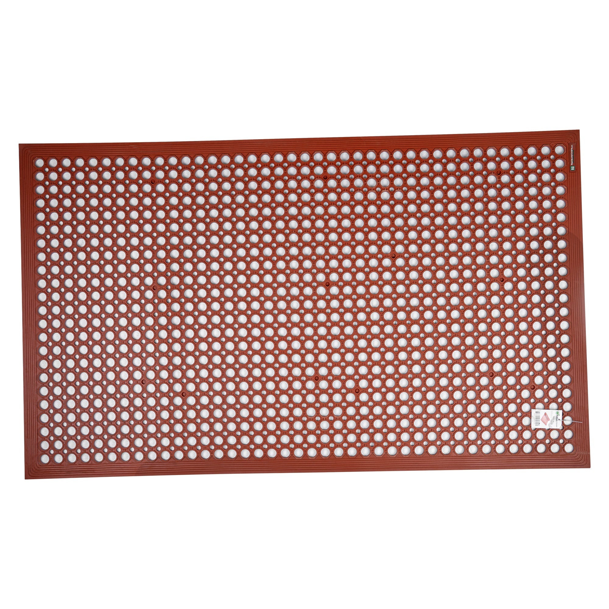 Serve Secure Red Rubber Floor Mat - Anti-Fatigue, Grease-Resistant - 60" x 36" x 1/2" - 1 count box