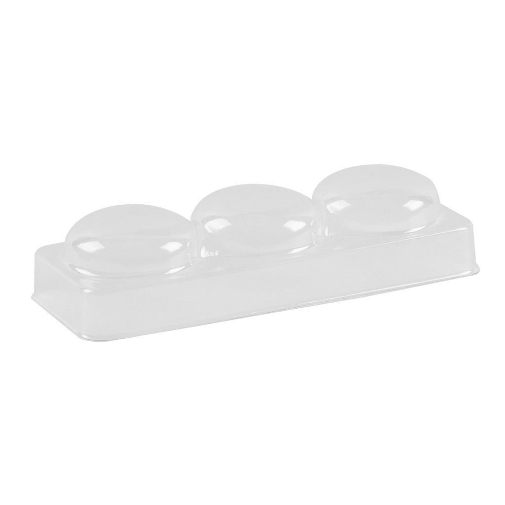 Shock Safe Rectangle Black Plastic Macaron Take Out Box - Fits 3 Macarons - 5 3/4" x 2 1/4" x 1 1/2" - 100 count box