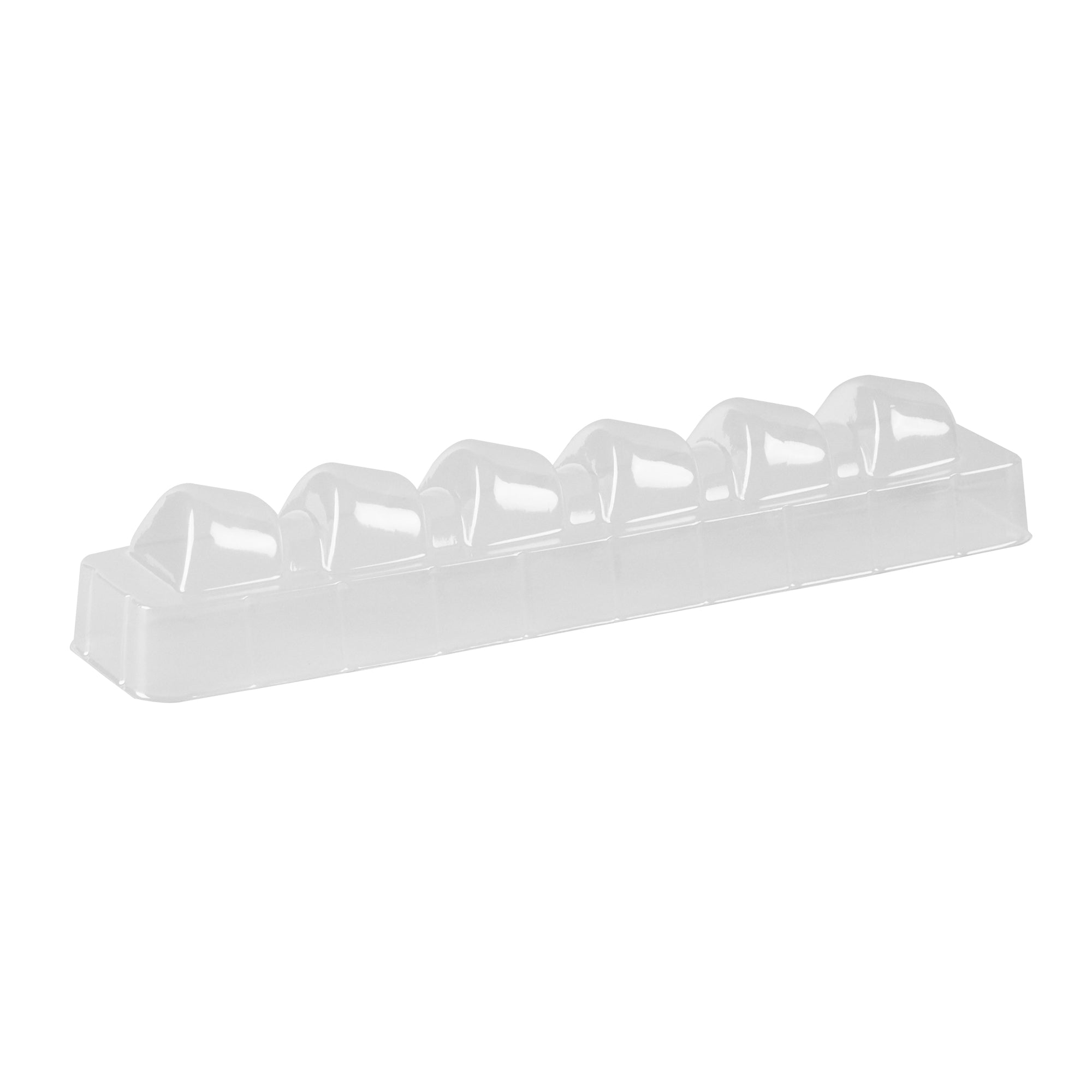 Shock Safe Rectangle Black Plastic Macaron Take Out Box - Fits 6 Macarons - 11" x 2 1/2" x 2" - 100 count box