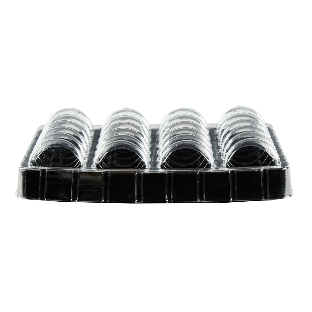 Shock Safe Rectangle Black Plastic Macaron Take Out Box - Fits 24 Macarons - 11" x 9" x 2" - 100 count box