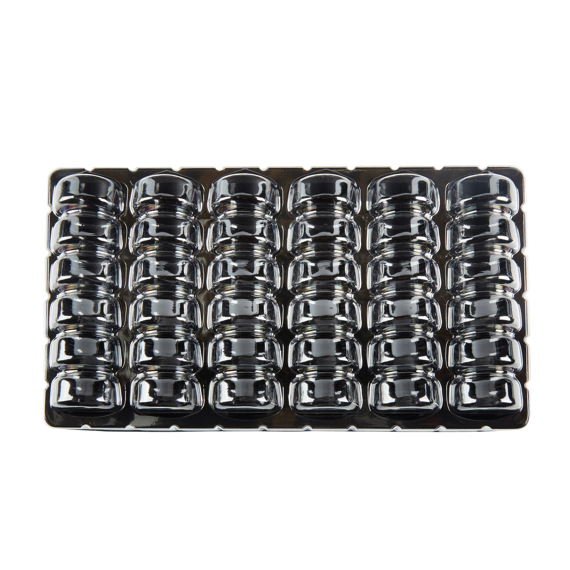 Shock Safe Rectangle Black Plastic Macaron Take Out Box - Fits 36 Macarons - 13 1/4" x 11" x 2" - 100 count box