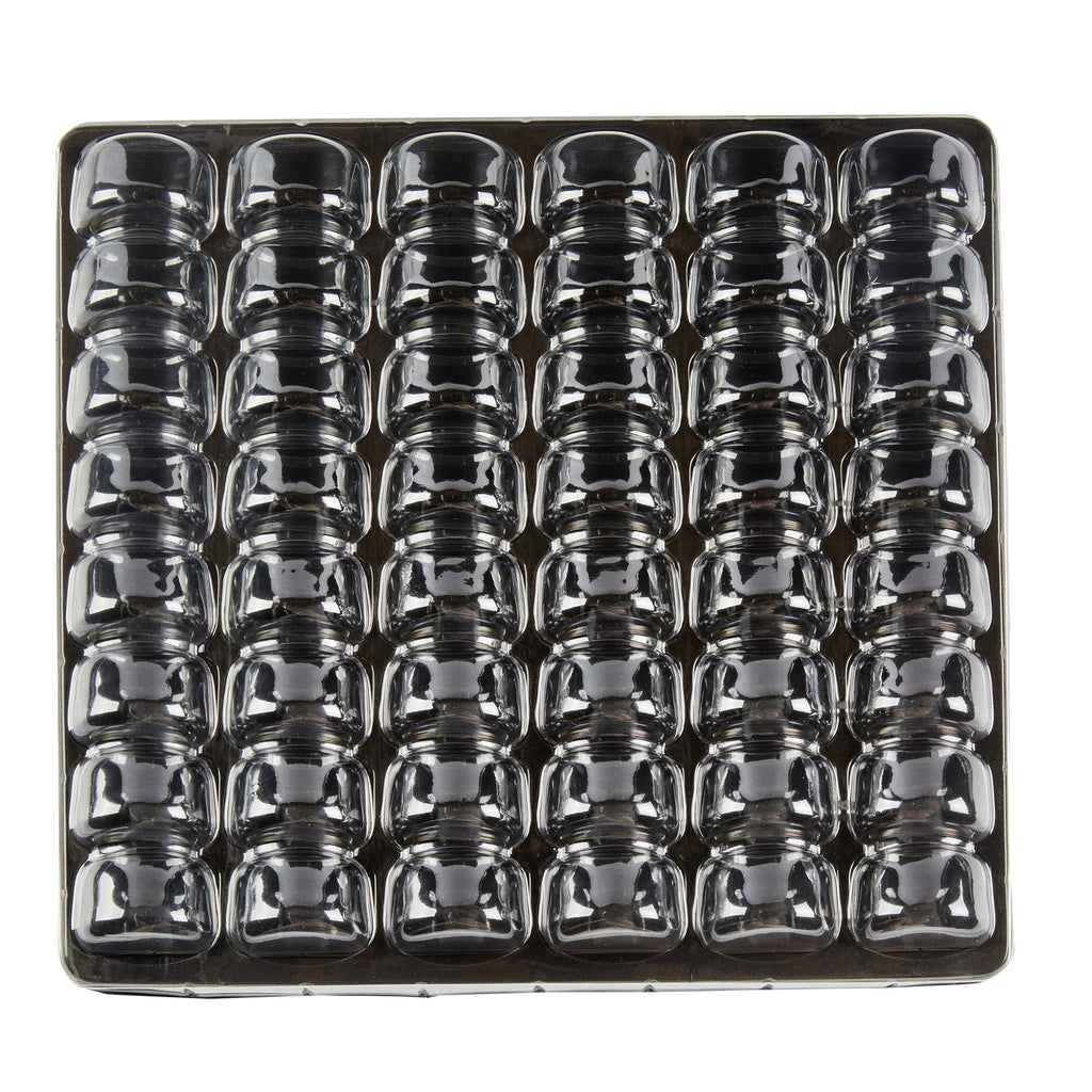 Shock Safe Rectangle Black Plastic Macaron Take Out Box - Fits 48 Macarons - 13 1/4" x 13 1/4" x 2" - 100 count box