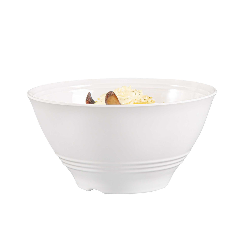 Voga 74 oz Round White Melamine Large Bowl - Incline - 8 1/2" x 8 1/2" x 4 1/4" - 10 count box