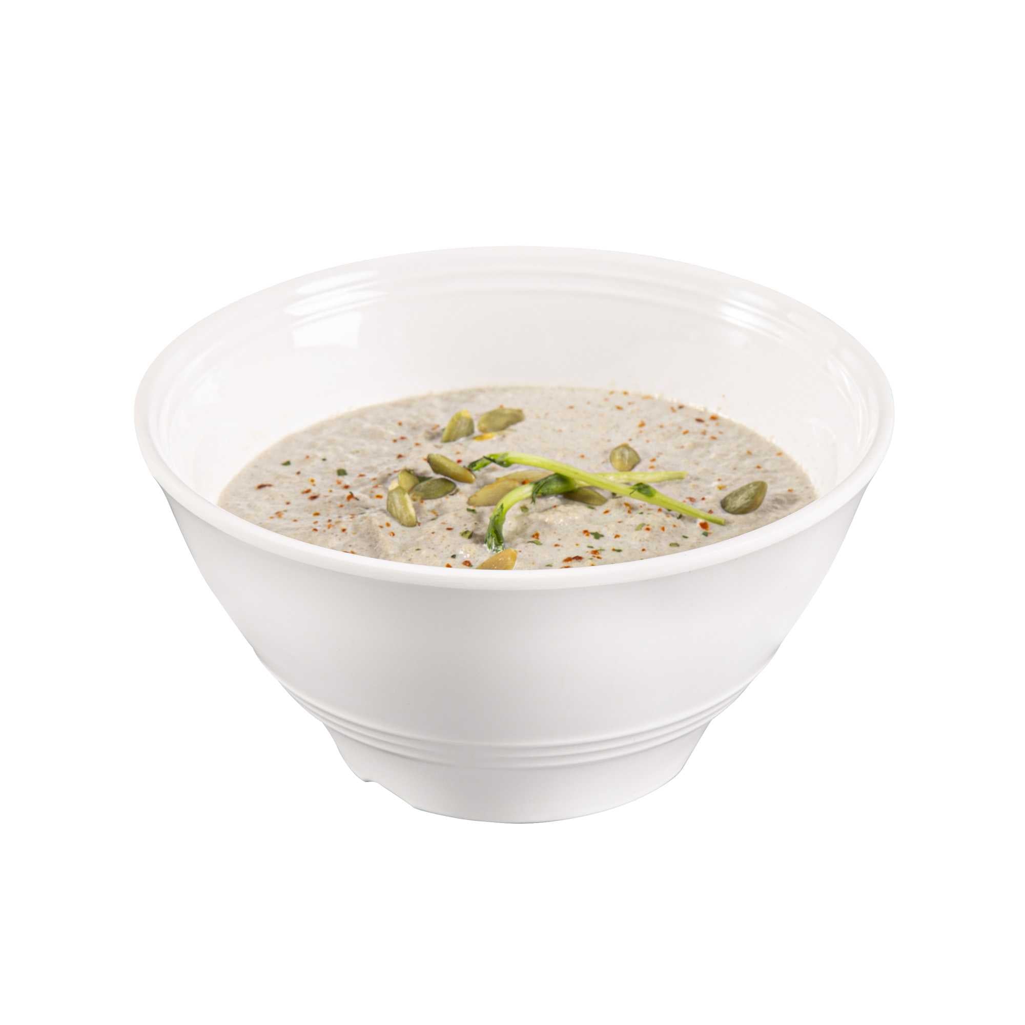 Voga 16 oz Round White Melamine Small Bowl - Incline - 6" x 6" x 3" - 10 count box