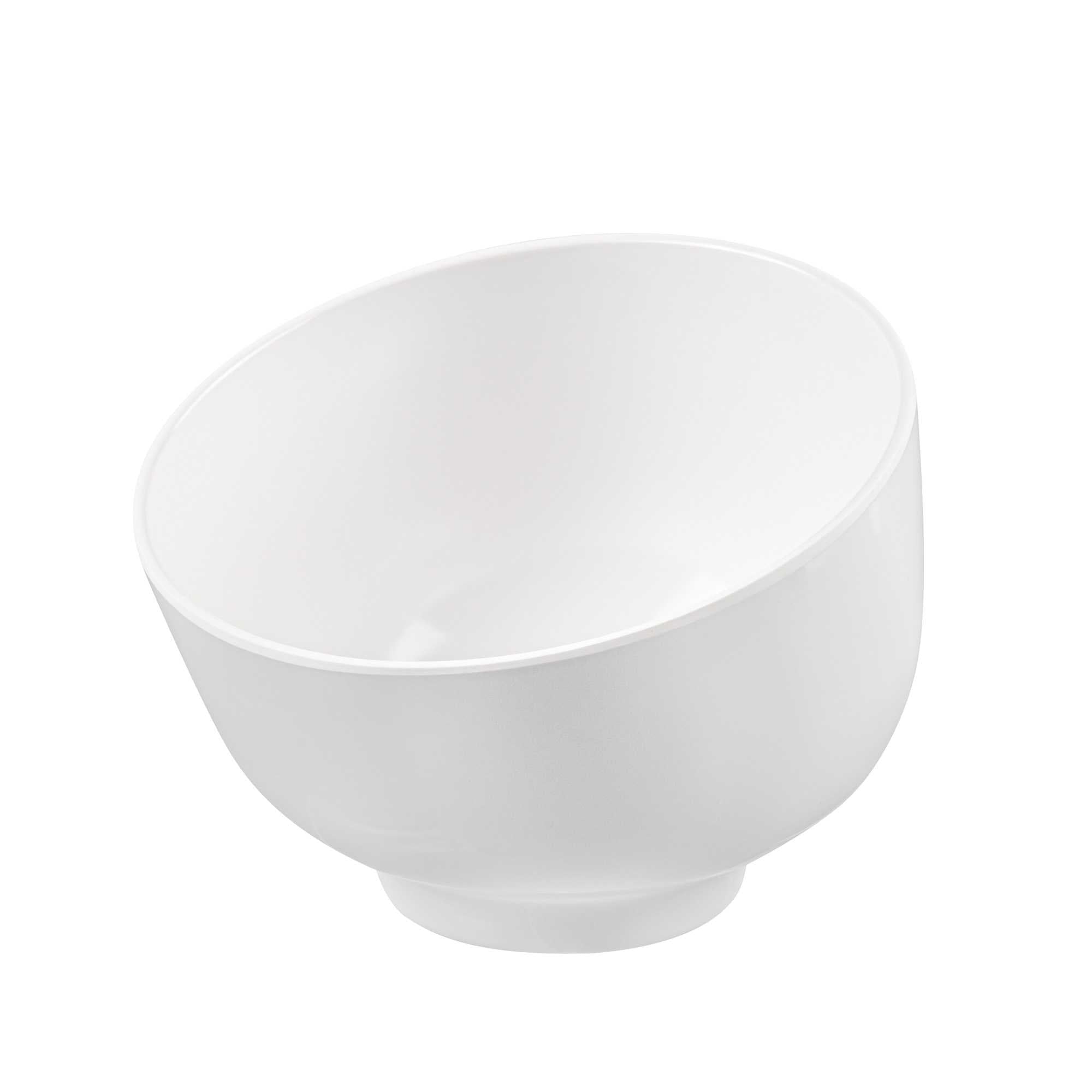 Voga 74 oz Round White Melamine Small Bowl - Slant - 8 1/2" x 8 1/4" x 6 3/4" - 2 count box
