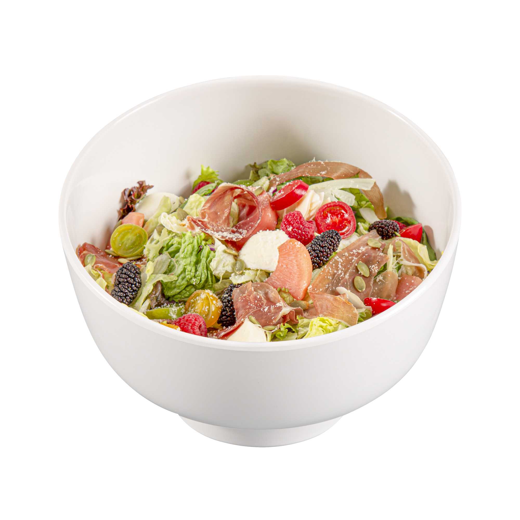 Voga 101 oz Round White Melamine Large Bowl - Slant - 10" x 9 3/4" x 7 3/4" - 2 count box