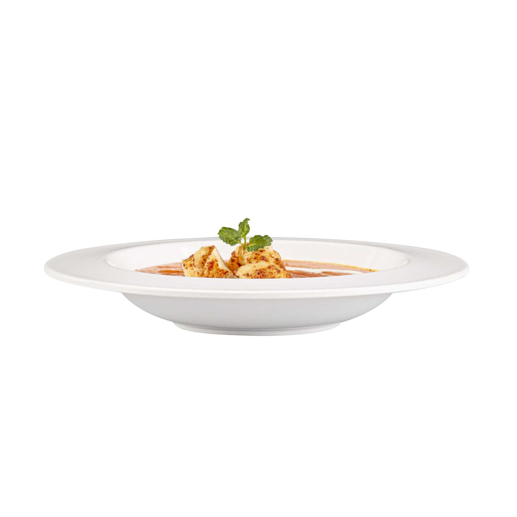 Voga 20 oz Round White Melamine Small Bowl - Classic - 10" x 10" x 1 1/2" - 10 count box