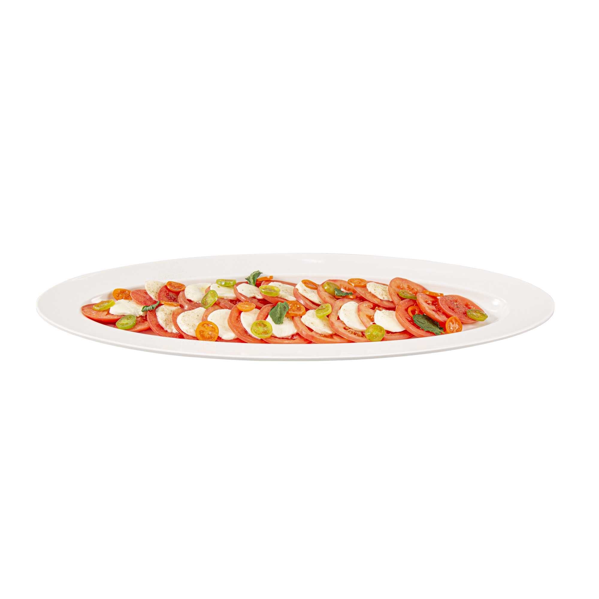 Voga Oval White Melamine Serving Plate - 23" x 9" x 1 3/4" - 2 count box