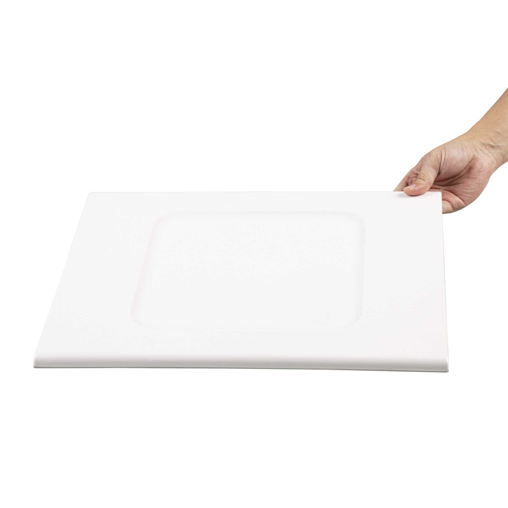 Voga Rectangle White Melamine Tray - 16 1/2" x 13 1/2" x 1/2" - 2 count box