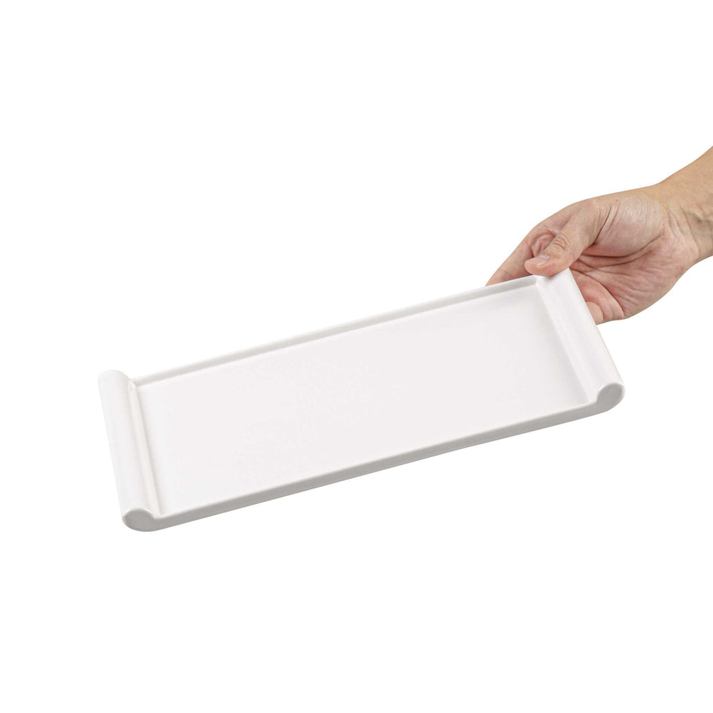 Voga Rectangle White Melamine Small Plate - Japonais - 12" x 7" x 1" - 10 count box