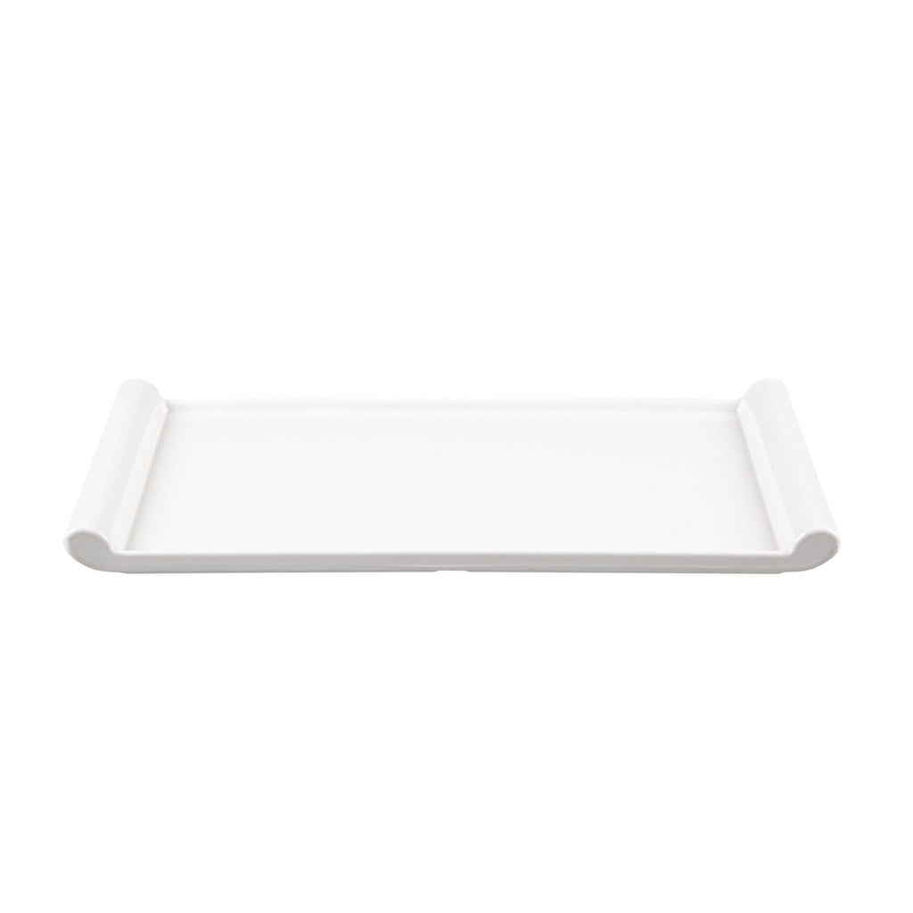 Voga Rectangle White Melamine Large Plate - Japonais - 14" x 8 1/4" x 1" - 10 count box