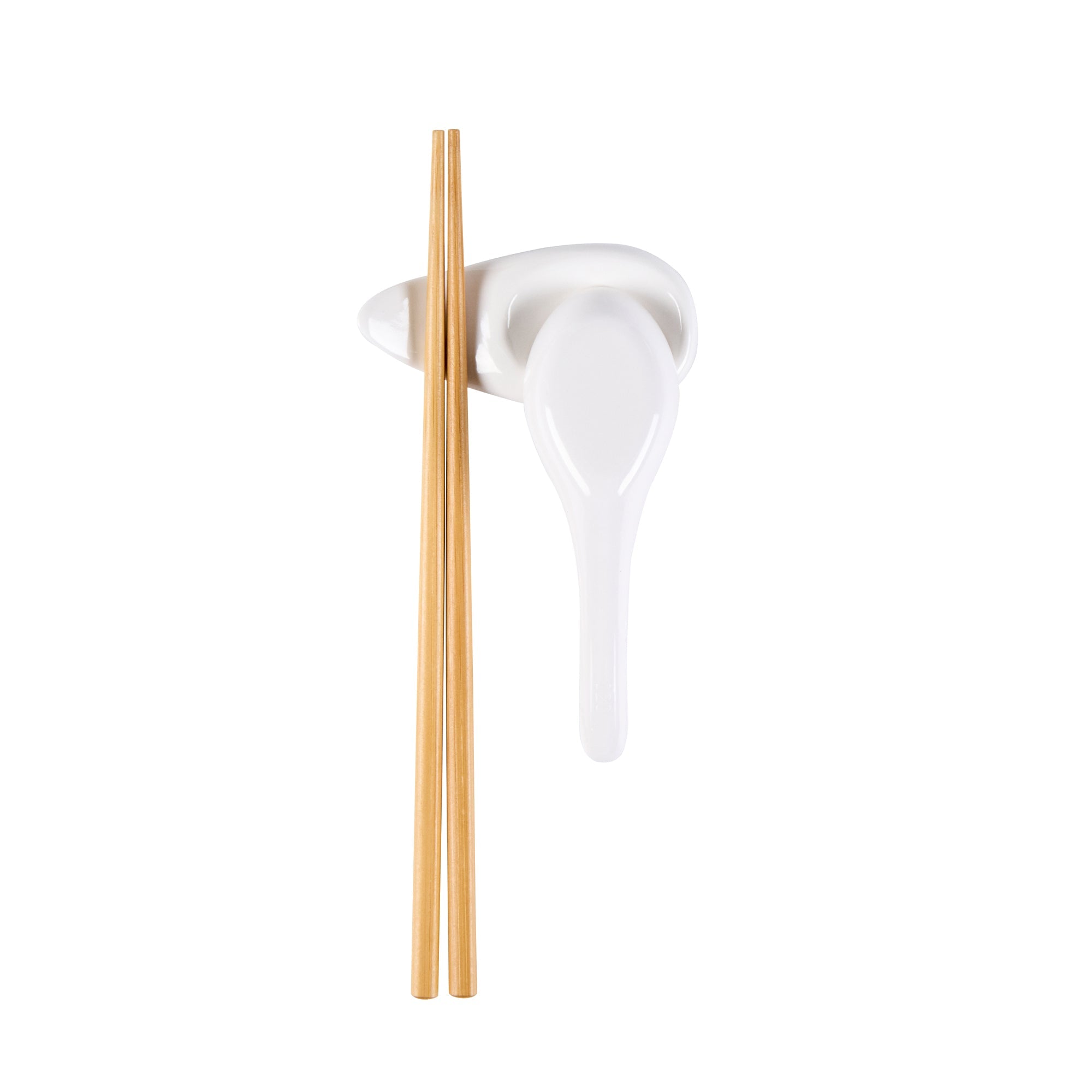 Voga White Melamine Chopstick and Spoon Rest - 3 1/2" x 2" x 3/4" - 10 count box