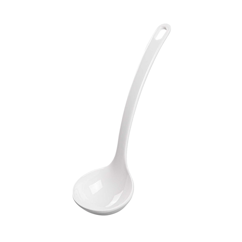 Voga 3 oz White Melamine Ladle - 10 1/2" x 2 1/4" x 2 1/4" - 10 count box