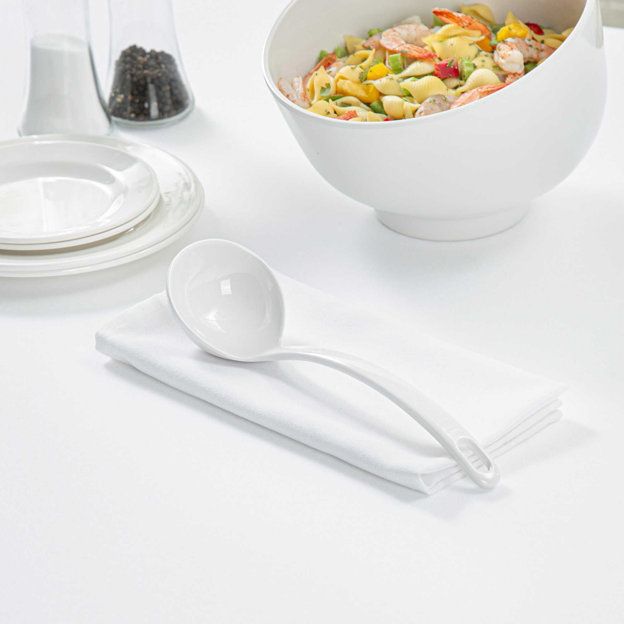 Voga 3 oz White Melamine Ladle - 10 1/2" x 2 1/4" x 2 1/4" - 10 count box