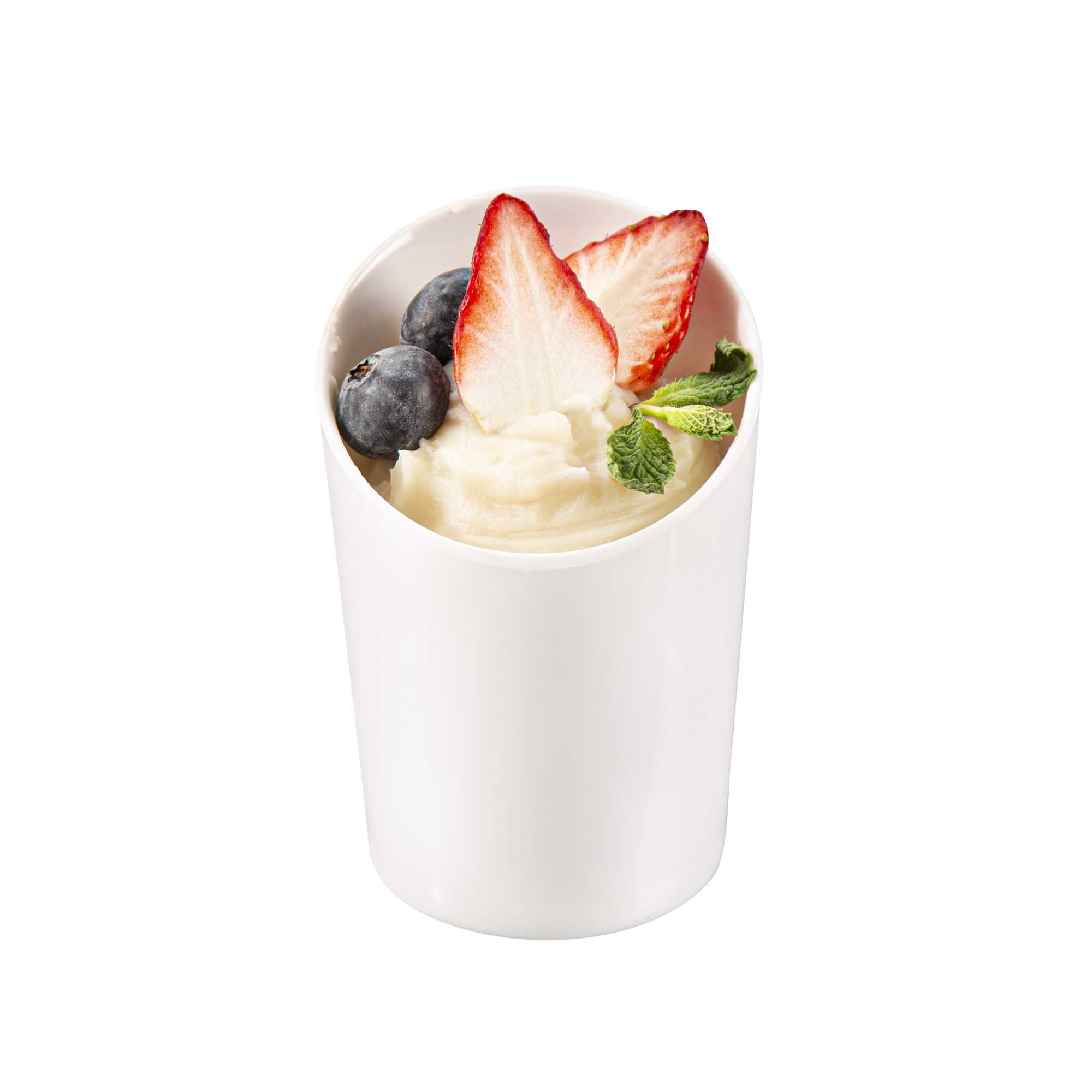 Voga 9 oz Round White Melamine Cup - Incline - 3" x 3" x 3" - 10 count box